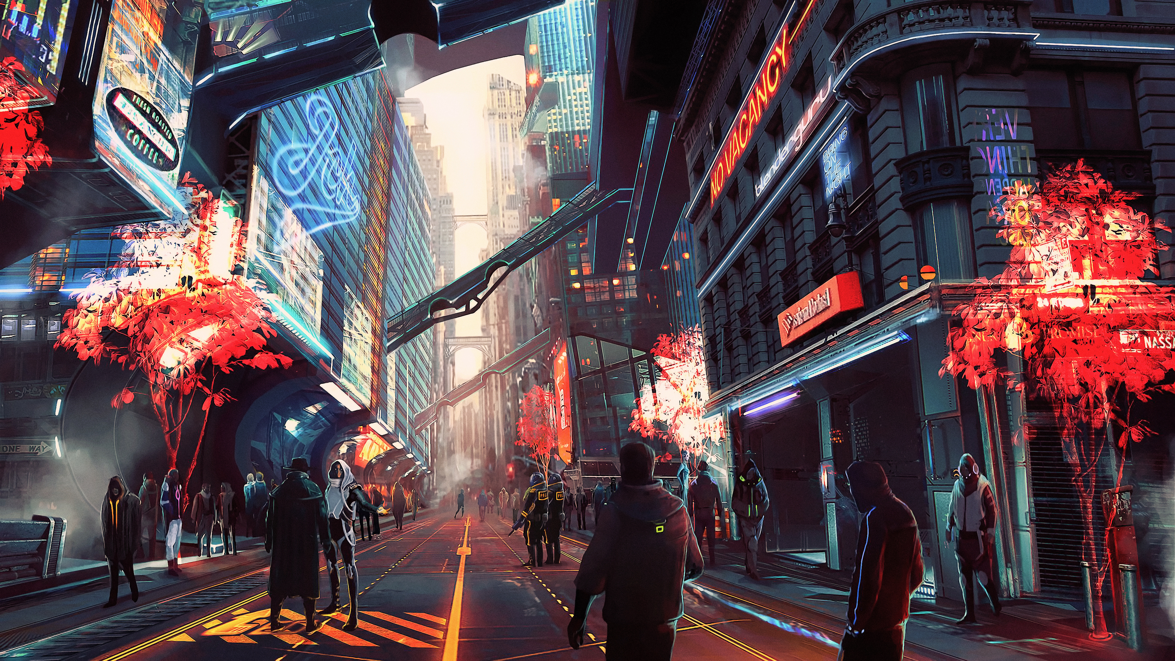 cyberpunk city future digital art 4k 1551641595