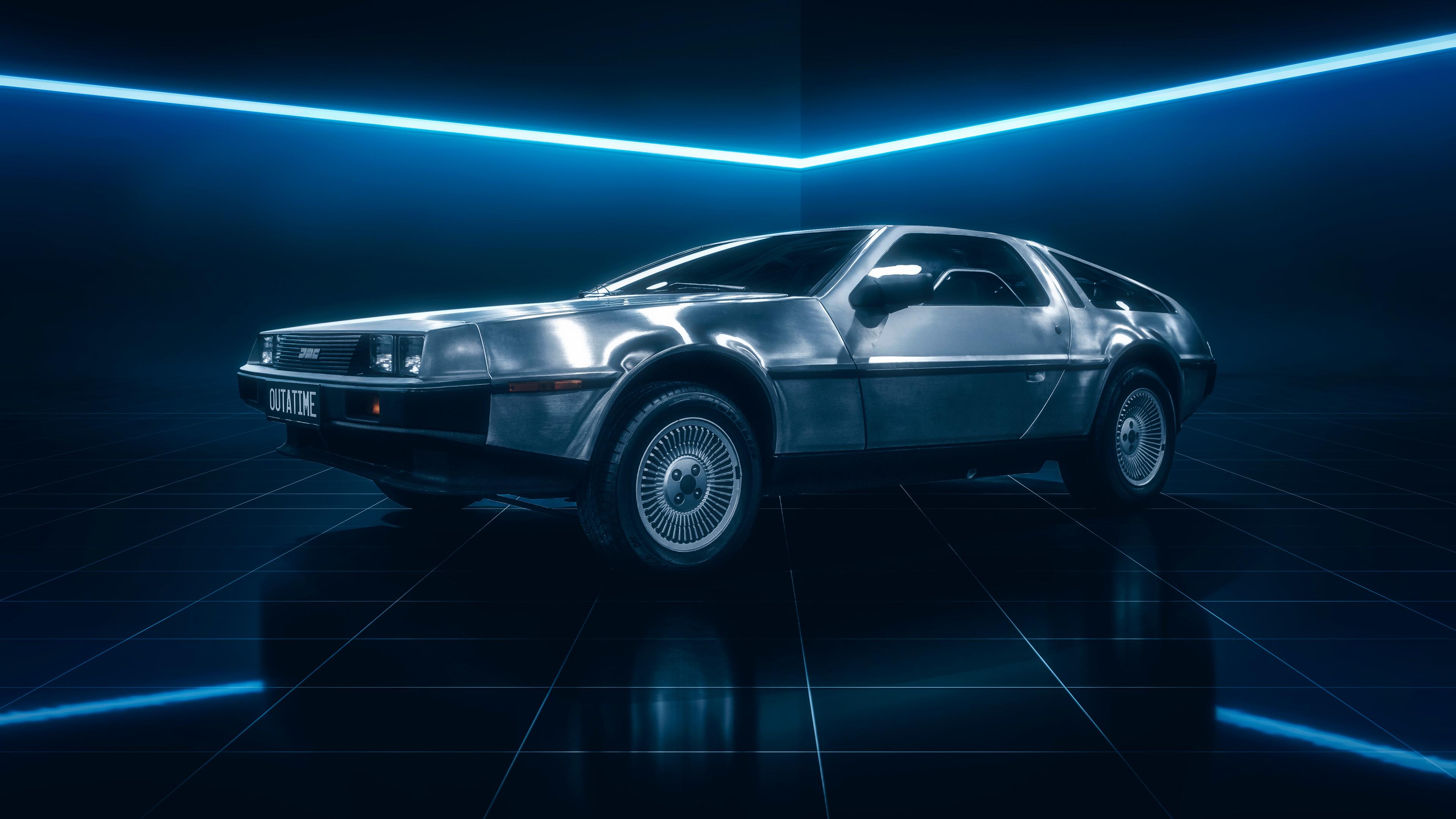 Pin on Неон retro delorean HD wallpaper  Pxfuel