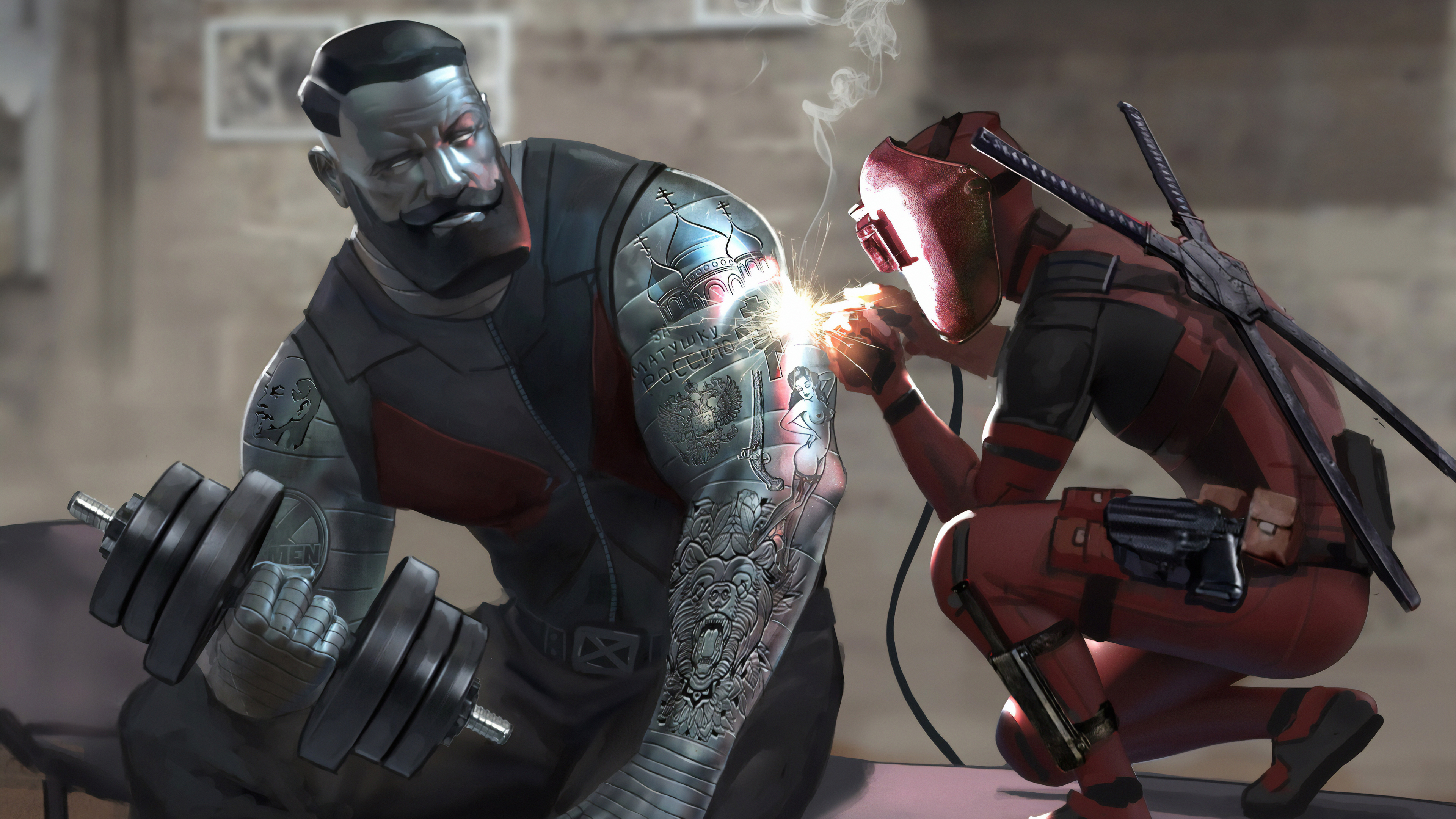 colossus deadpool decided to help him 1562105726 - Colossus Deadpool Decided To Help Him - superheroes wallpapers, hd-wallpapers, digital art wallpapers, deadpool wallpapers, artwork wallpapers, artstation wallpapers, 4k-wallpapers