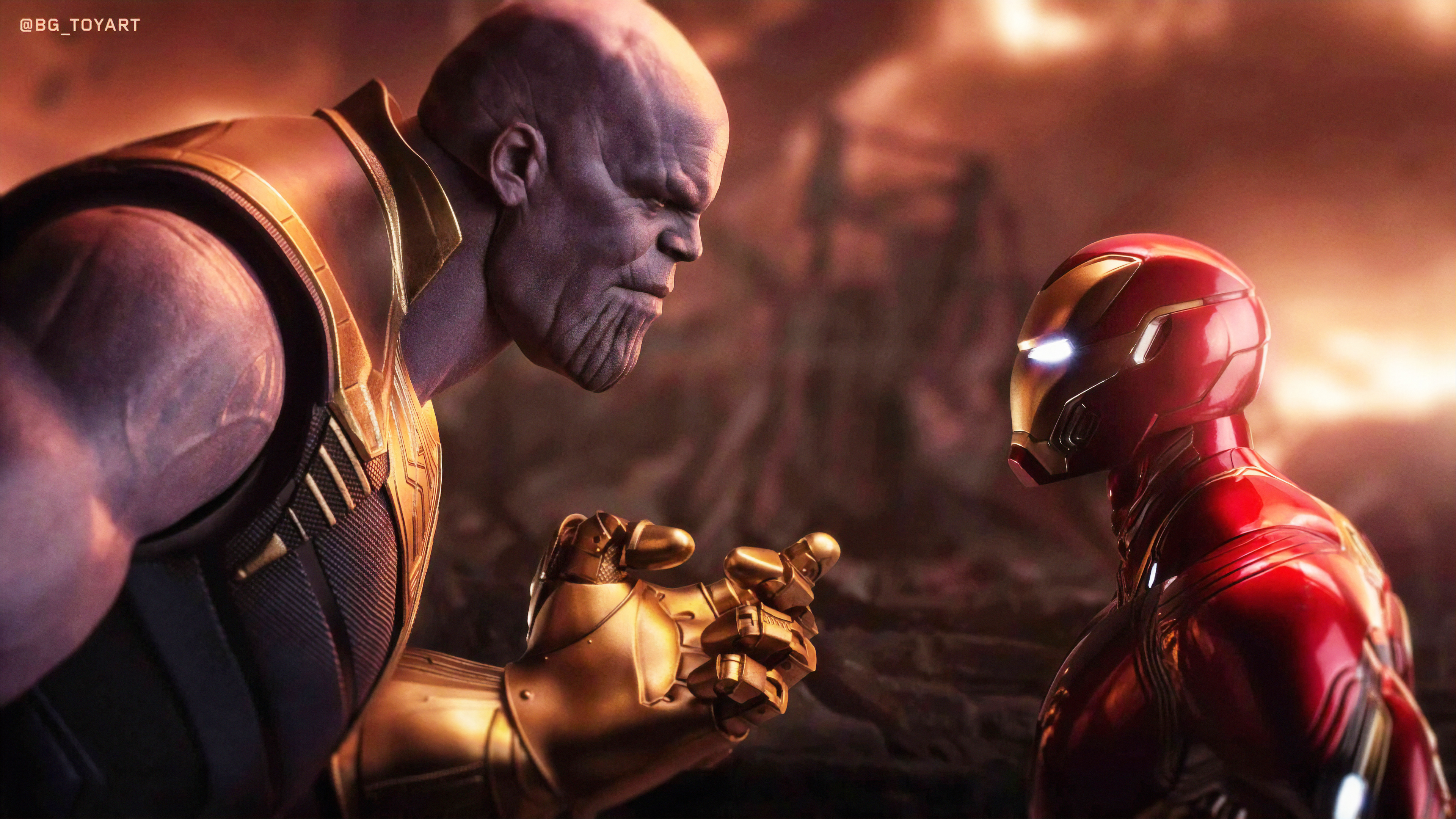 Wallpaper 4k Thanos Vs Iron Man Wallpaper