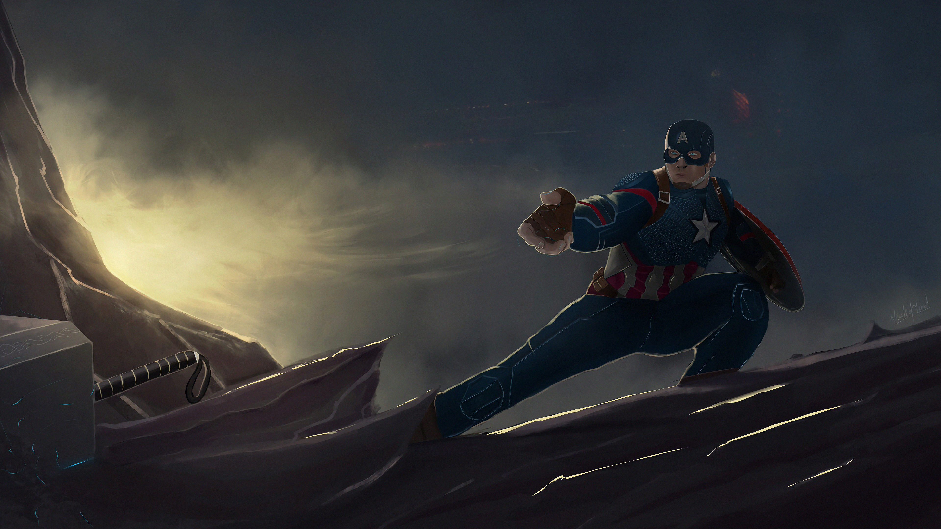 Captain America With Hammer Wallpapers  Wallpaper Cave