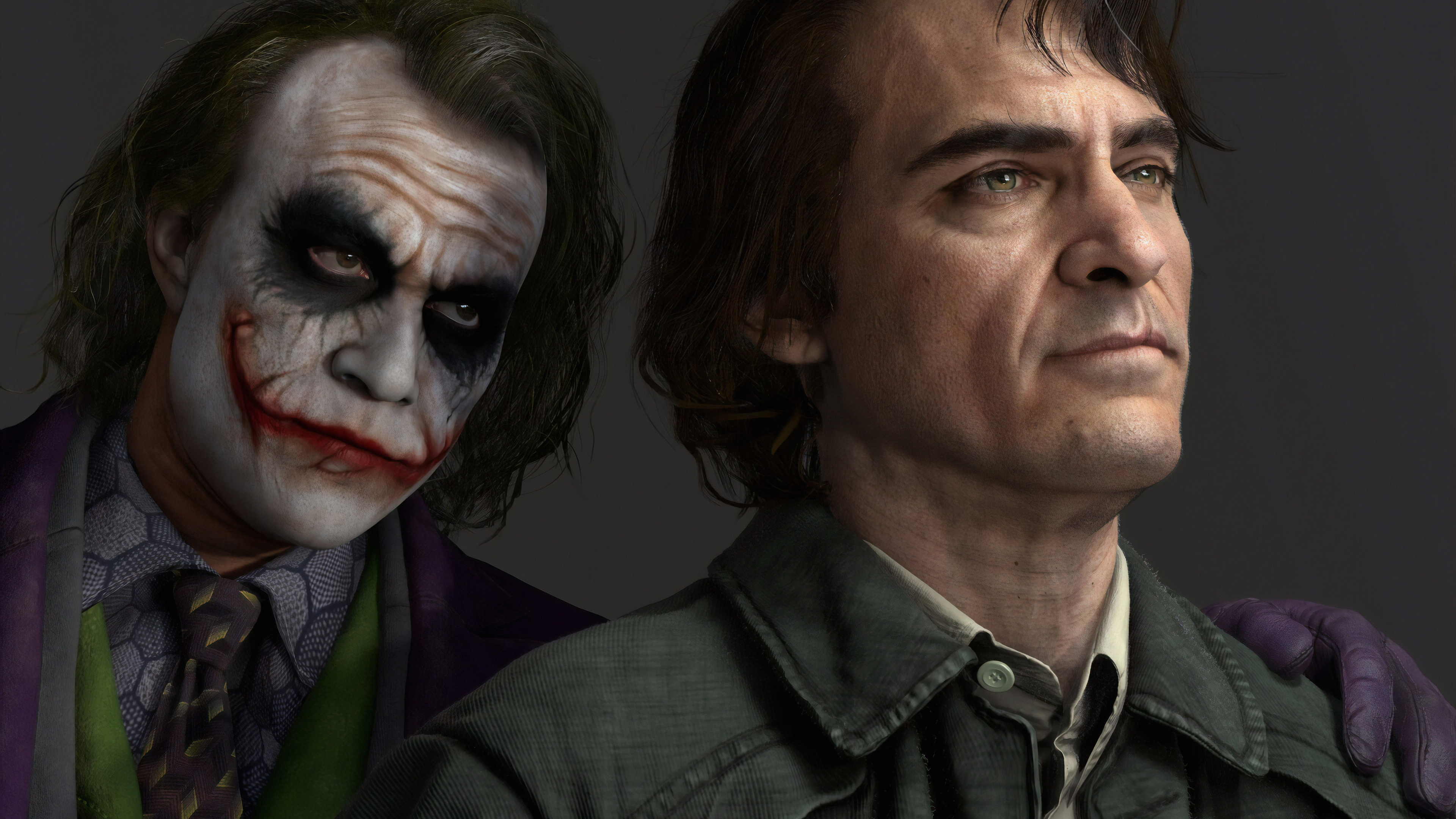 Wallpaper 4k Joker Joaquin Phoenix Heath Ledger Wallpaper