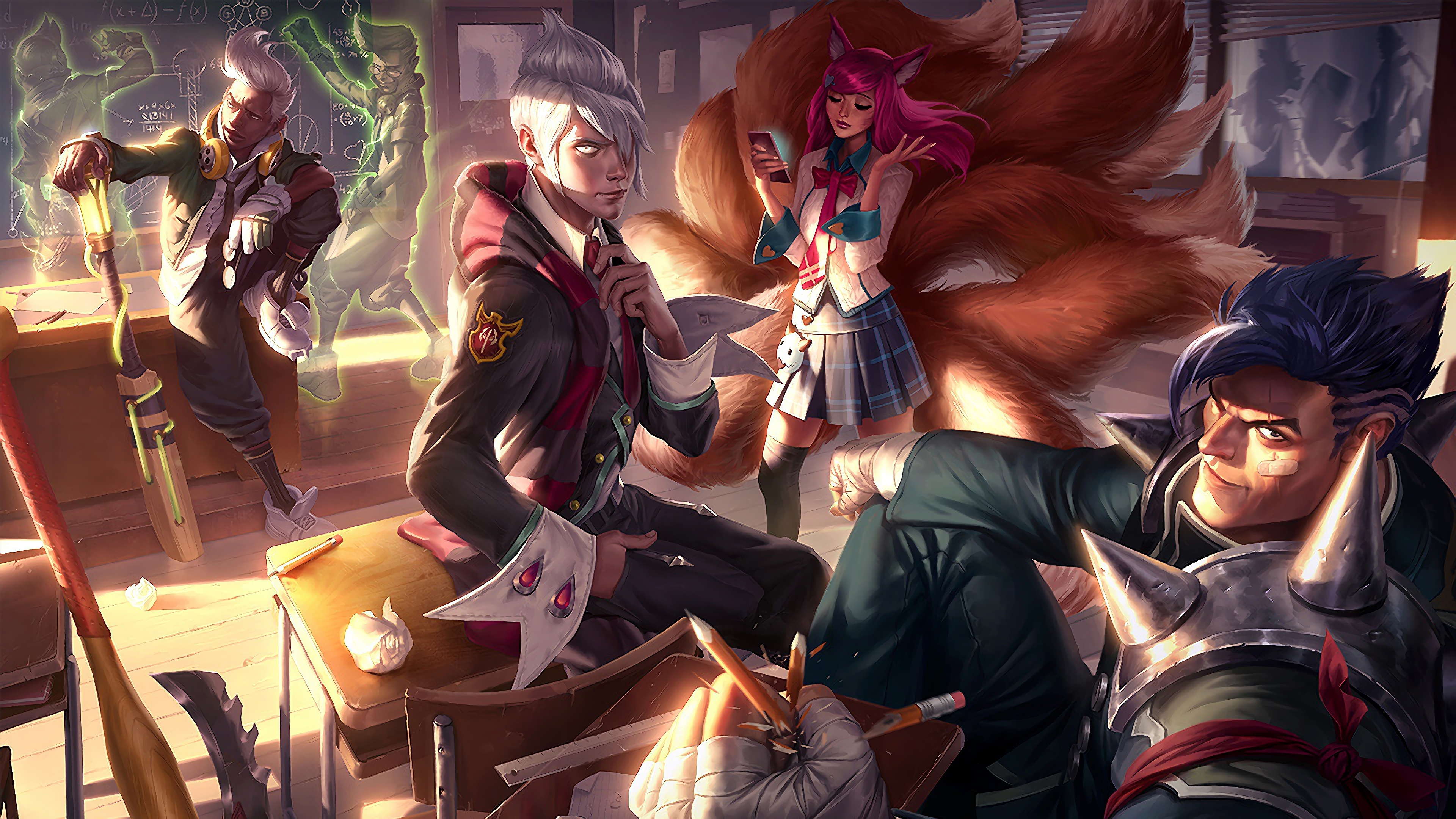 Wallpaper 4k Academy Darius Vladimir Ekko Ahri Lol Splash Art League Of Legends Ahri Darius Ekko League Of Legends Vladimir