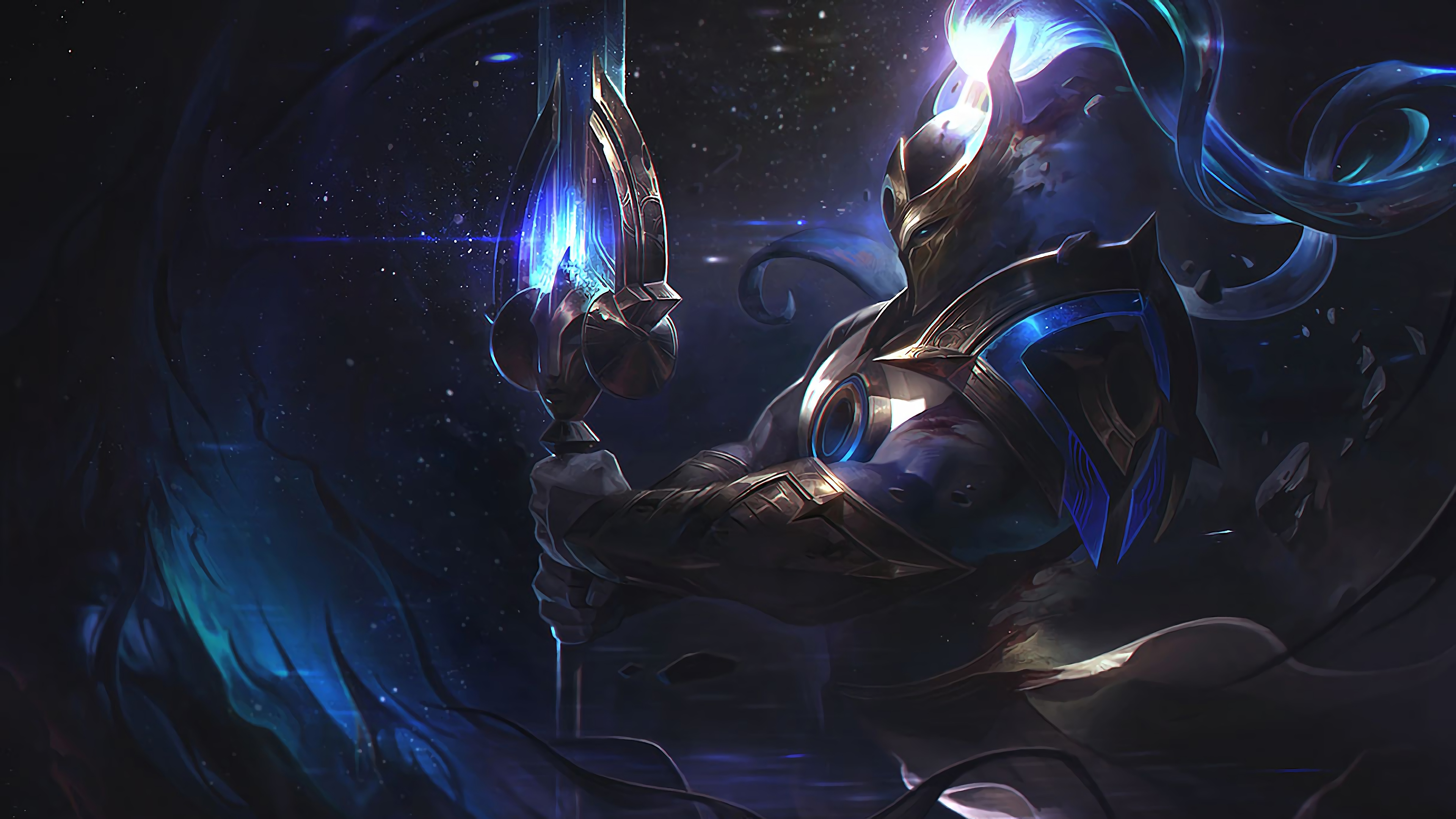 Wallpaper 4k Cosmic Defender Xin Zhao Lol Splash Art League Of Legends Lol Cosmic League Of Legends League Of Legends Xin Zhao