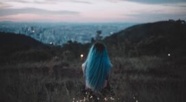 blue hair sitting on grass field back view 1575665462 272x150 - Blue Hair Sitting On Grass Field Back View -