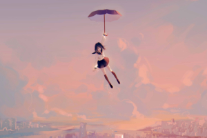 anime girl flying with umbrella 1578254320 300x200 - Anime Girl Flying With Umbrella -