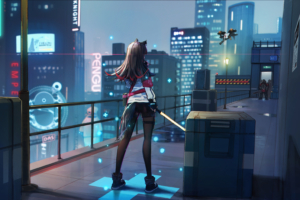 anime girl scifi city roof with weapon 1578254072 300x200 - Anime Girl Scifi City Roof With Weapon -