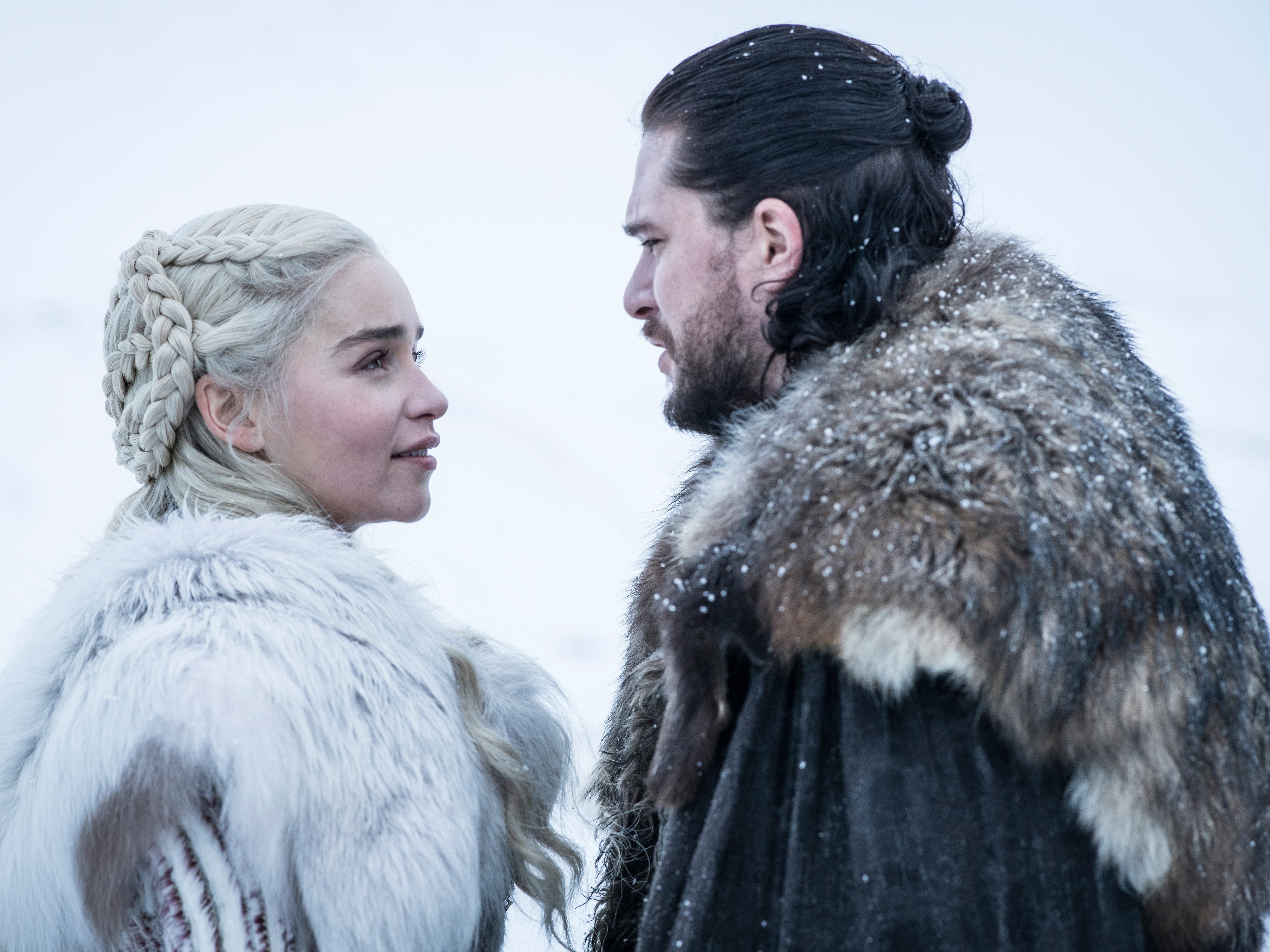 Wallpaper 4k Jon Snow And Daenerys Targaryen In Got Season 8 Jon