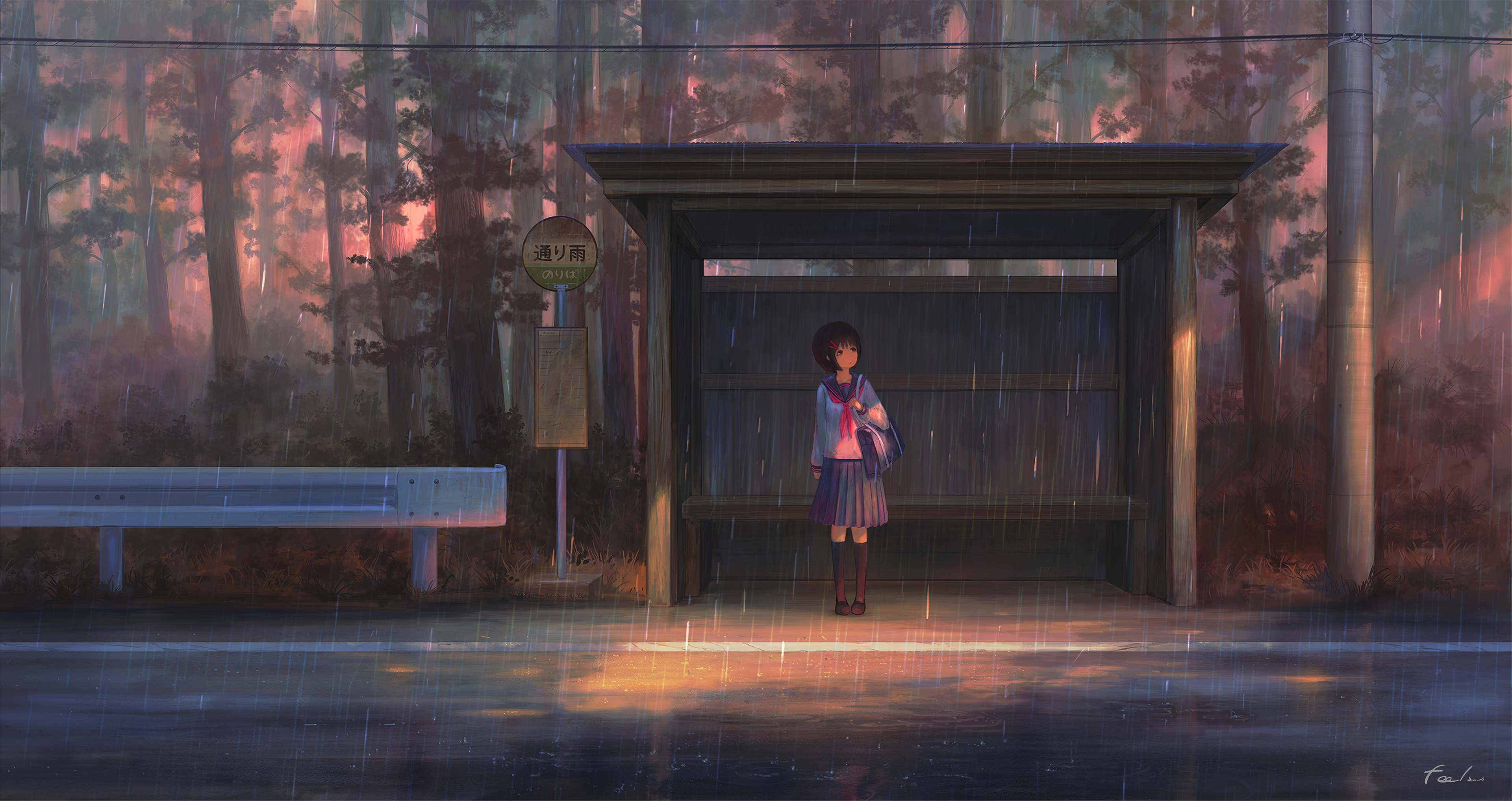 464747 4K anime sky rain city  Rare Gallery HD Wallpapers