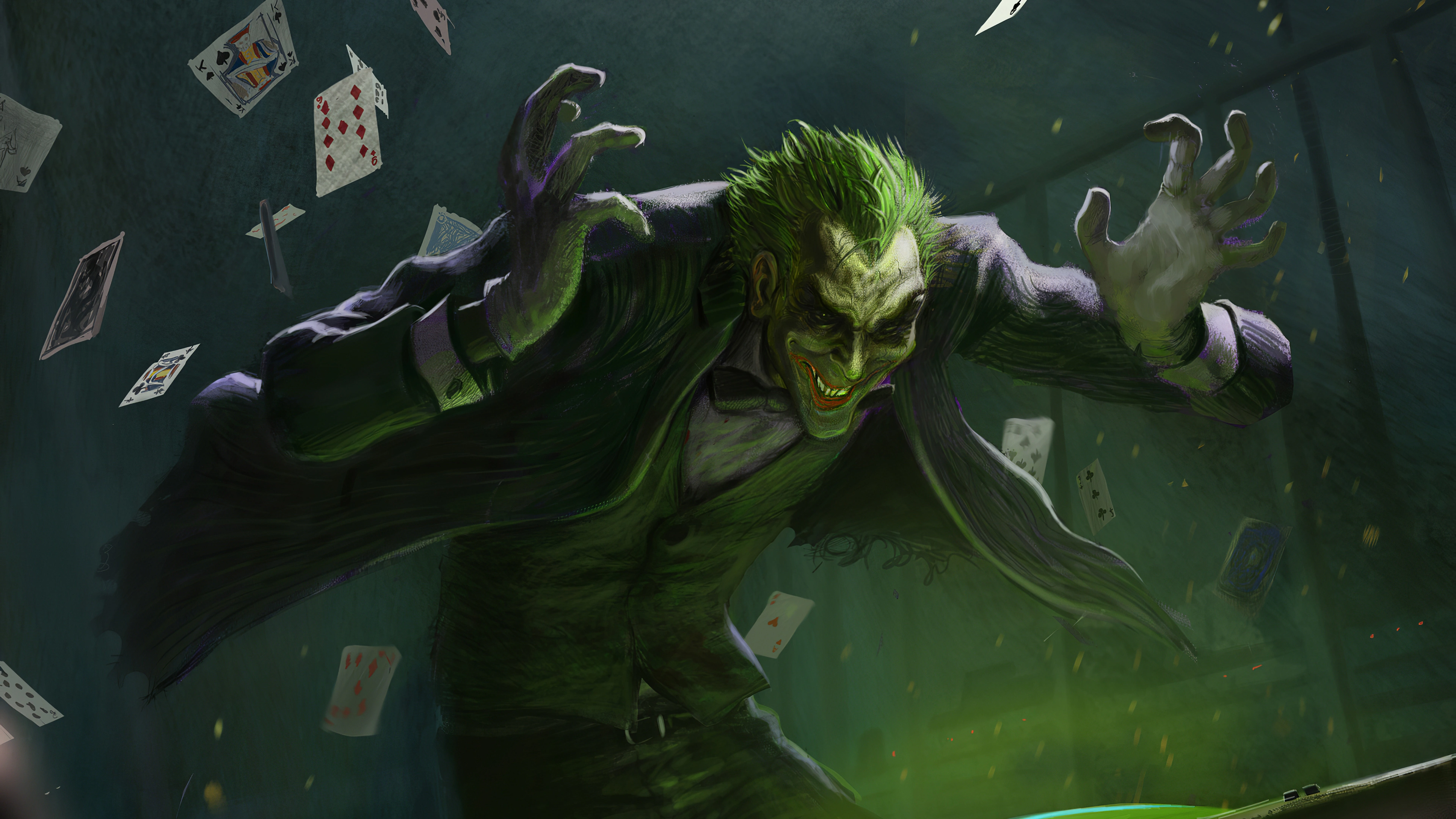 Wallpaper 4k Joker Green Theme Wallpaper