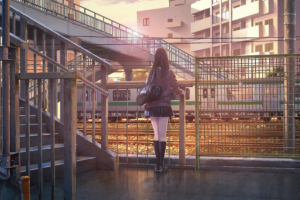 anime girl platform watching train 1596921437 300x200 - Anime Girl Platform Watching Train -