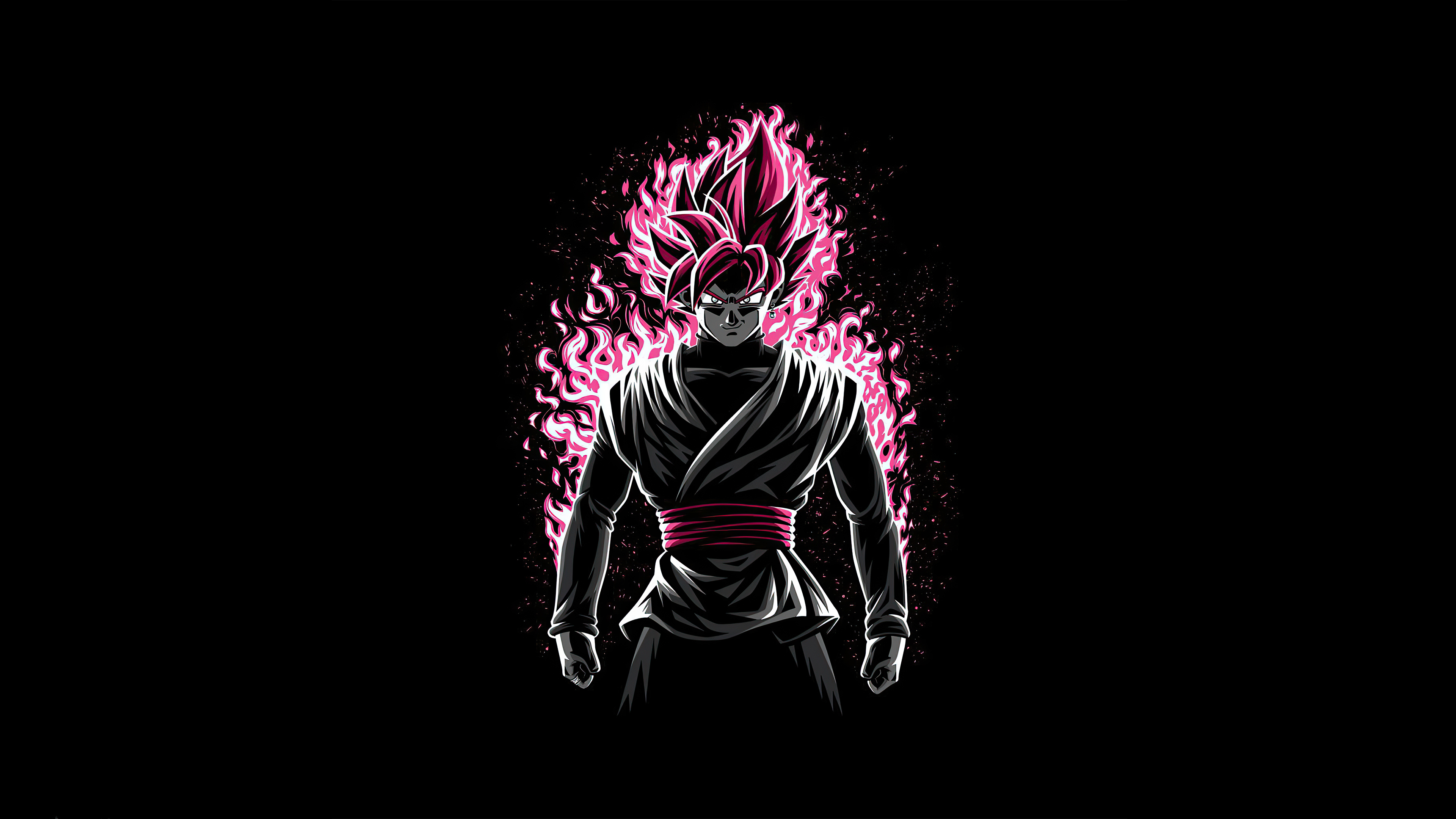 Wallpaper 4k Battle Fire Black Rose Dragon Ball Z