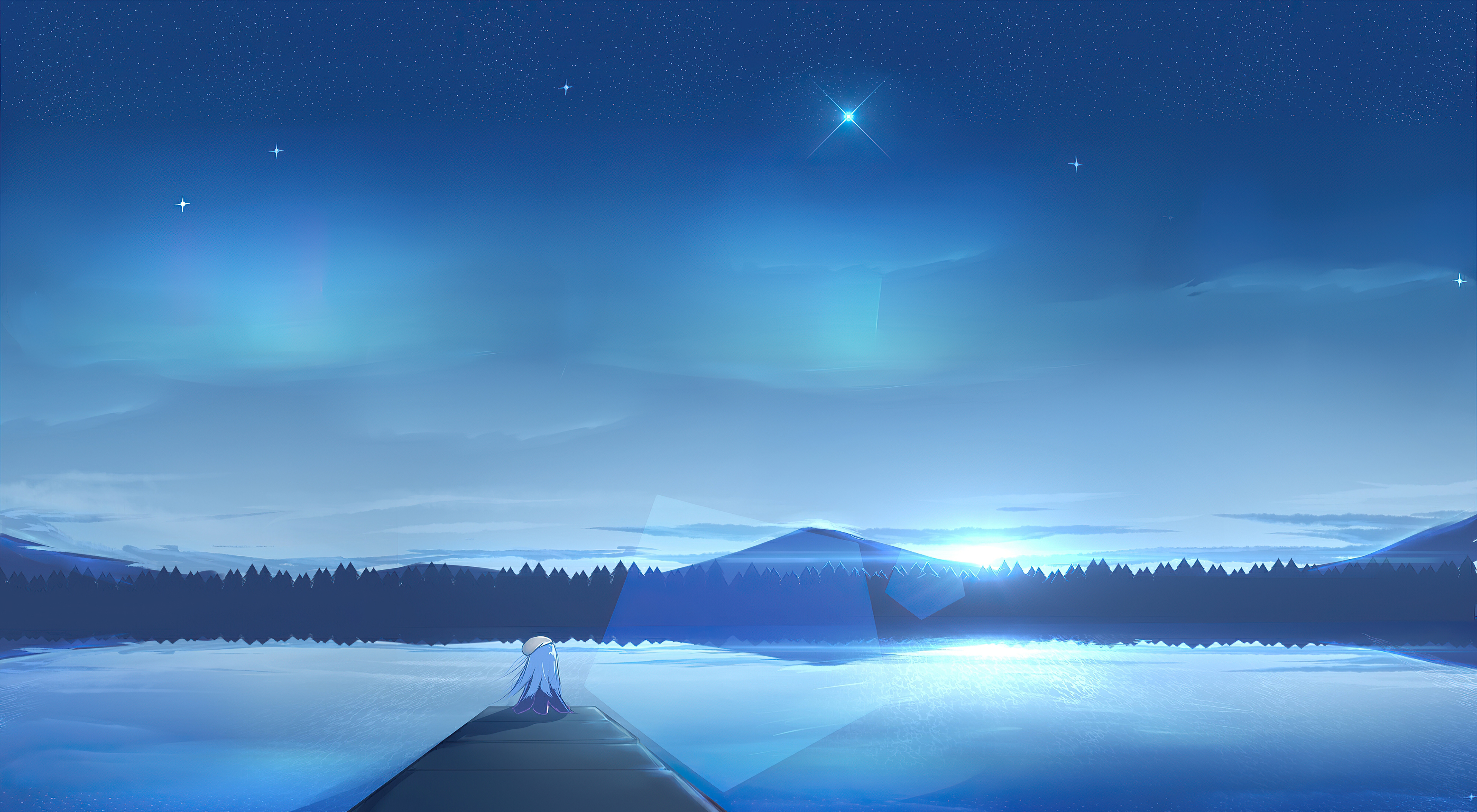 2266x1488px  free download  HD wallpaper anime HuashiJW rain starred  sky starry night  Wallpaper Flare