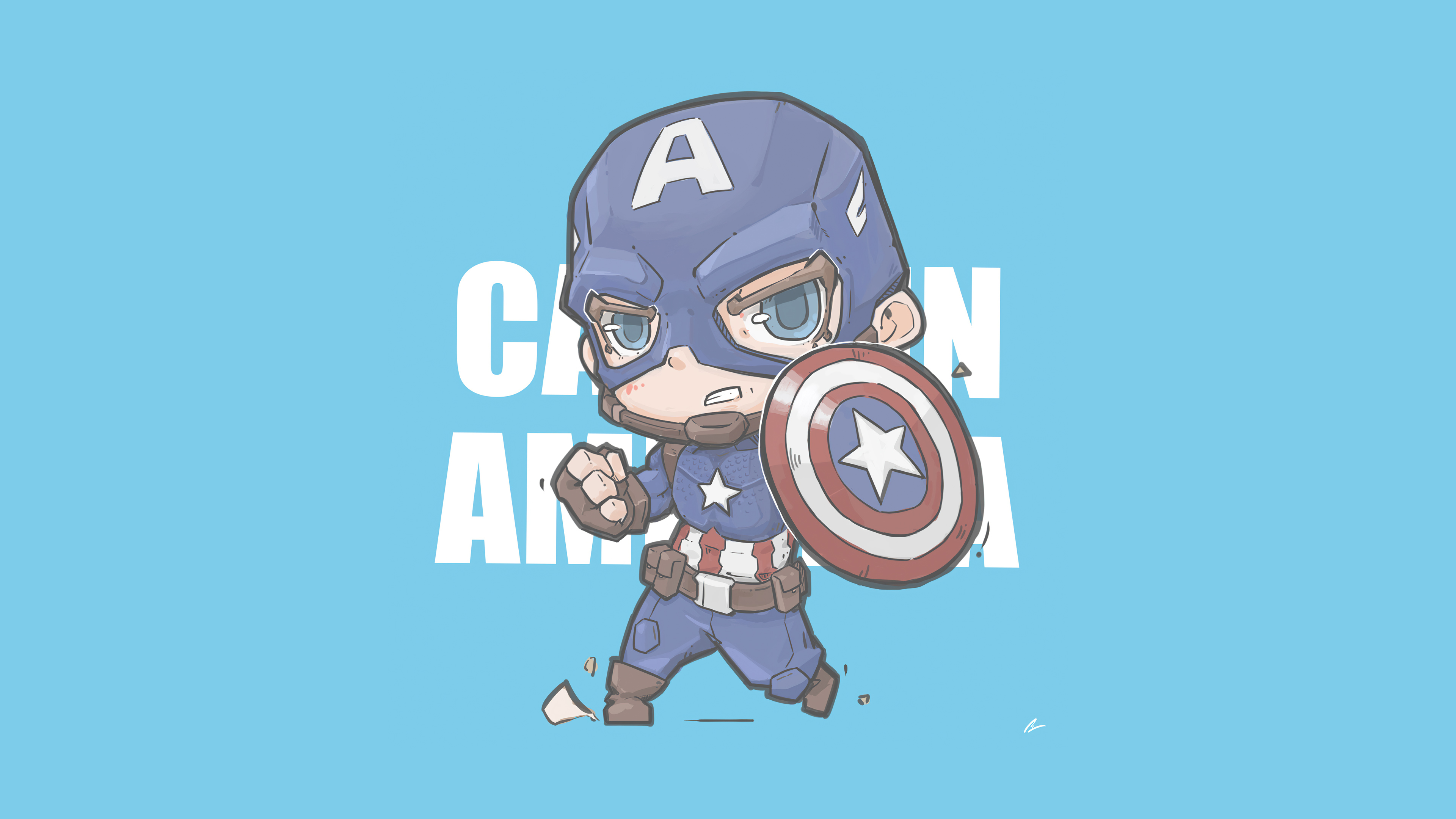 Wallpaper 4k Captain America Minimal Chibbi 4k Wallpaper