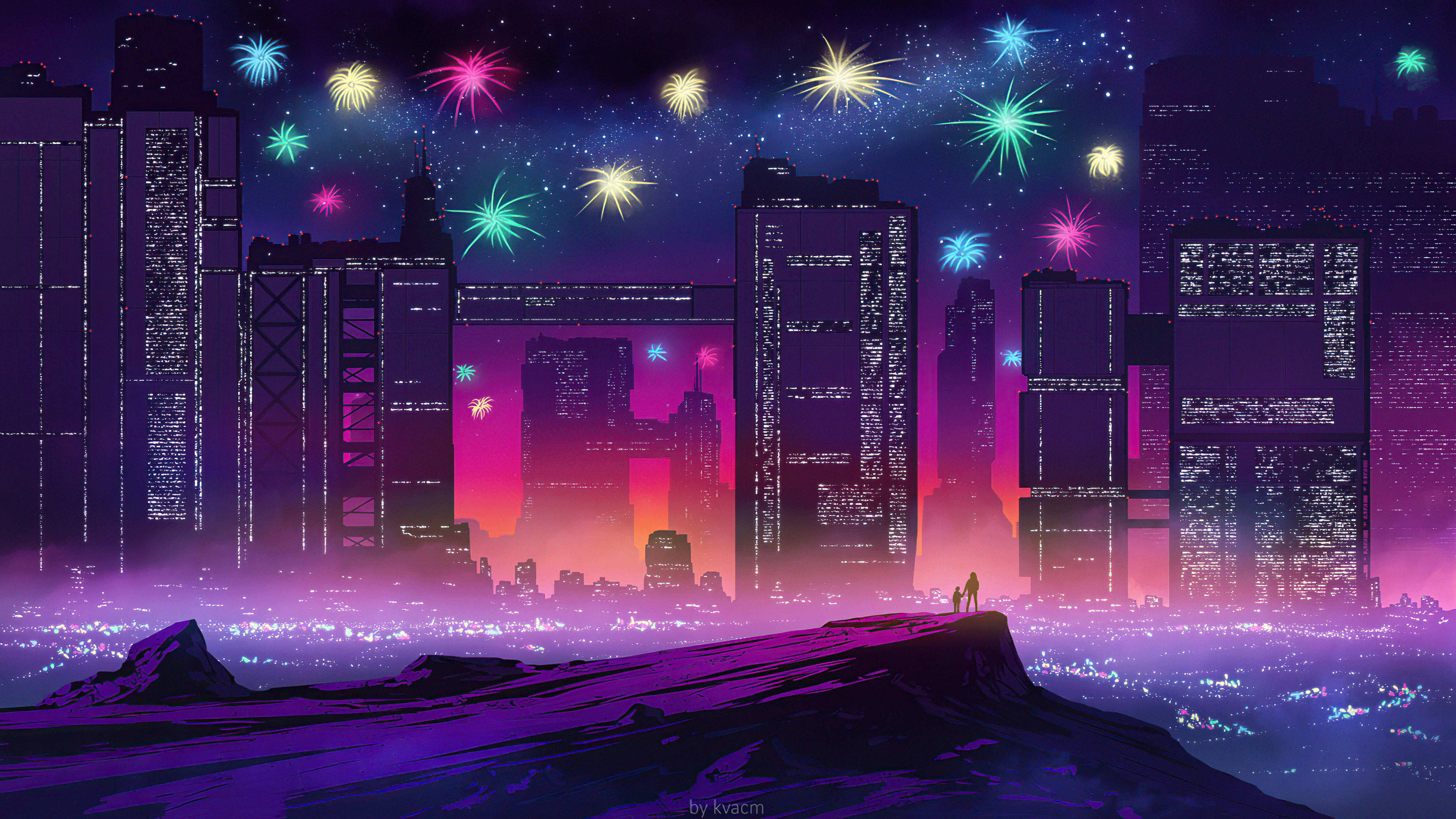 Premium Photo  Aesthetic cityscape synthwave retrowave wallpaper with a  cool and vibrant neon design