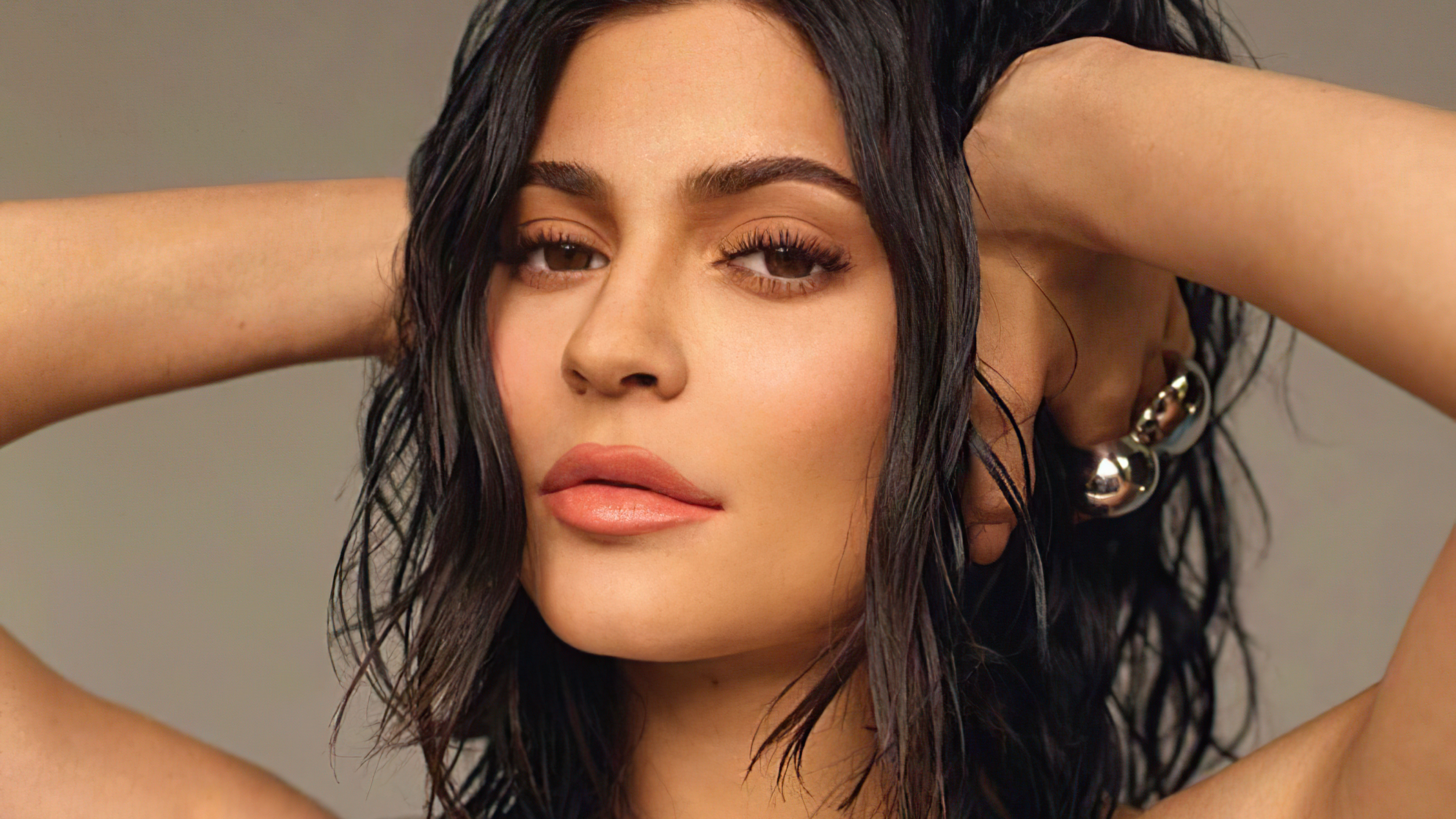 Download Kylie Jenner In Monochrome Background Wallpaper  Wallpaperscom