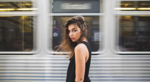 brunette girl hair blowing subway 4k 1653333825