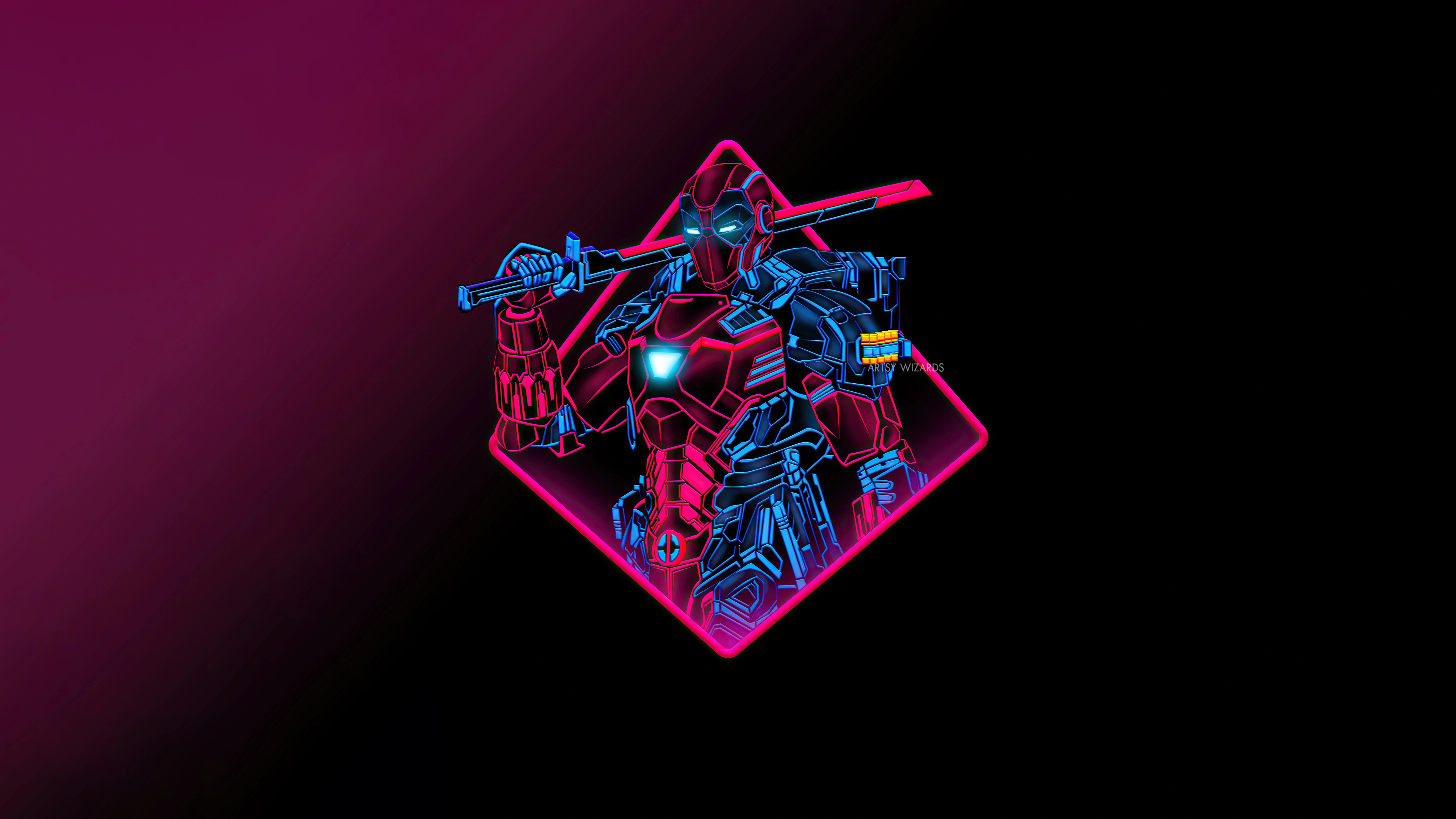 deadpool neon armor minimal 4k 1660497097
