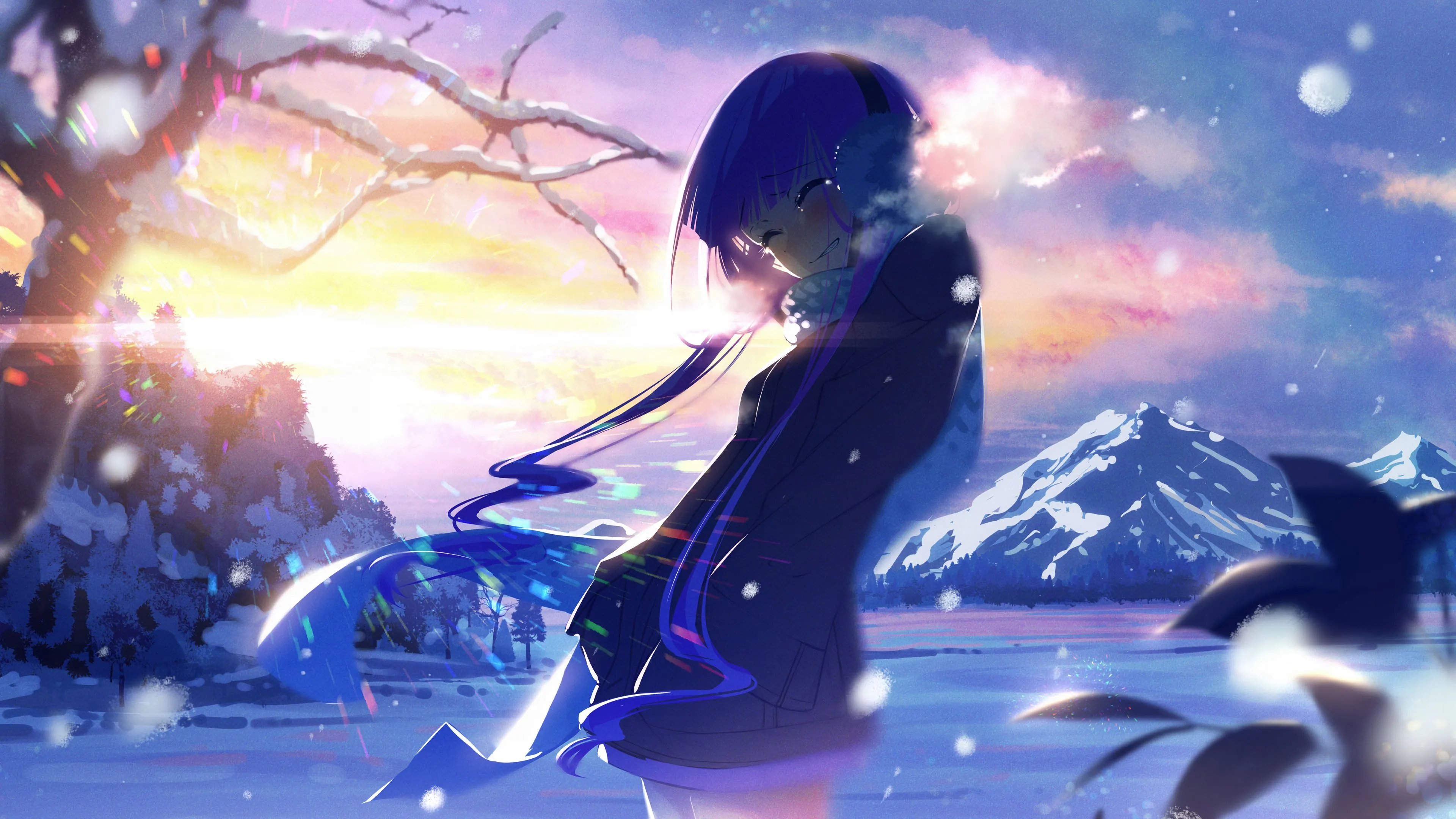 girl smile winter anime art 4k 1660350018