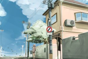 girl street tree anime art 4k 1660349250