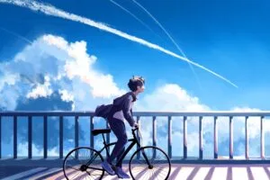 guy bike alone clouds anime 4k 1660349250