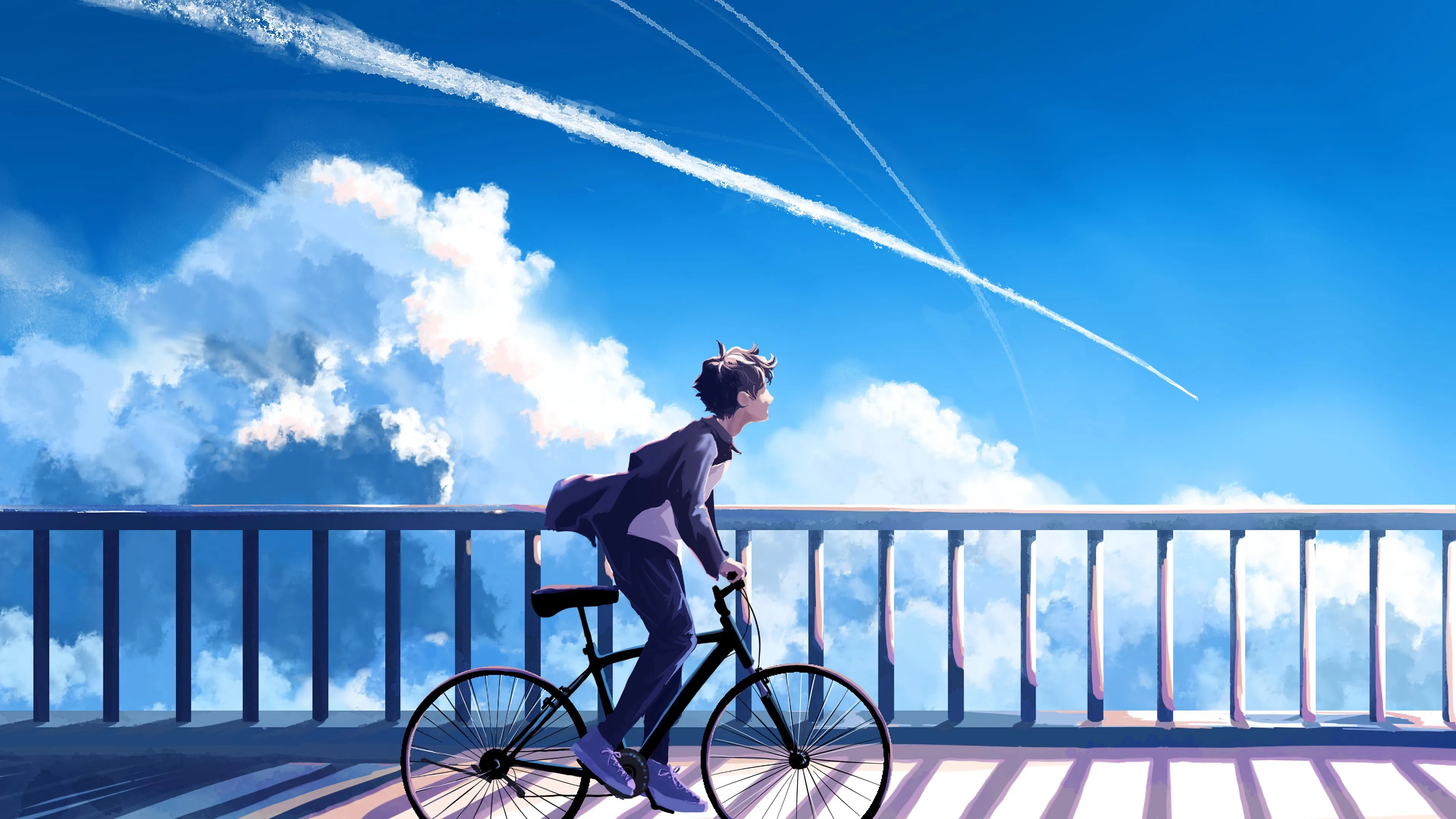 guy bike alone clouds anime 4k 1660349250
