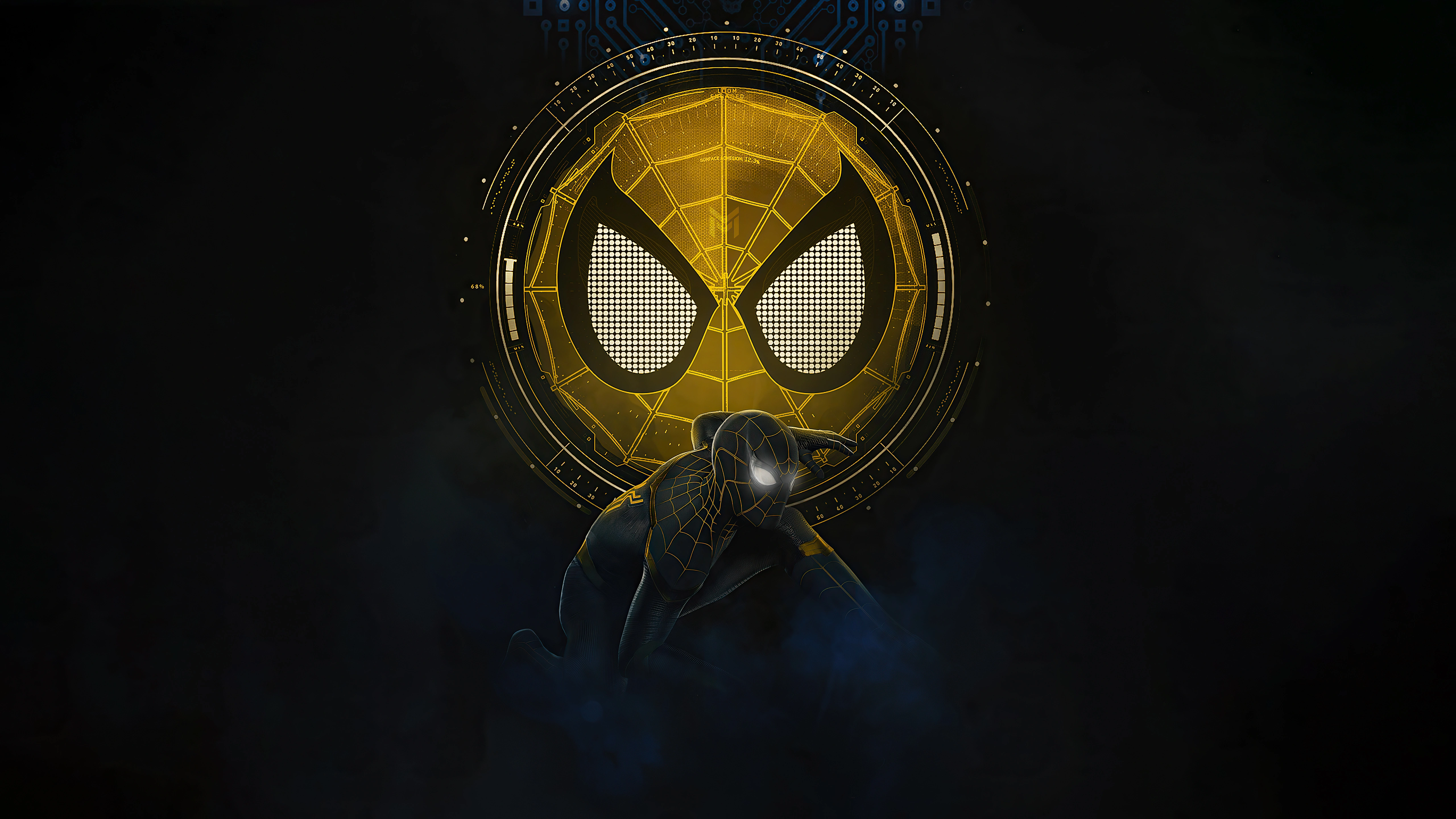 spiderman gold black suit 4k 1660480494