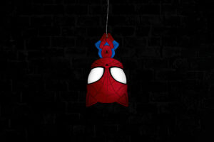 spiderman hanging dark 4k 1660481478