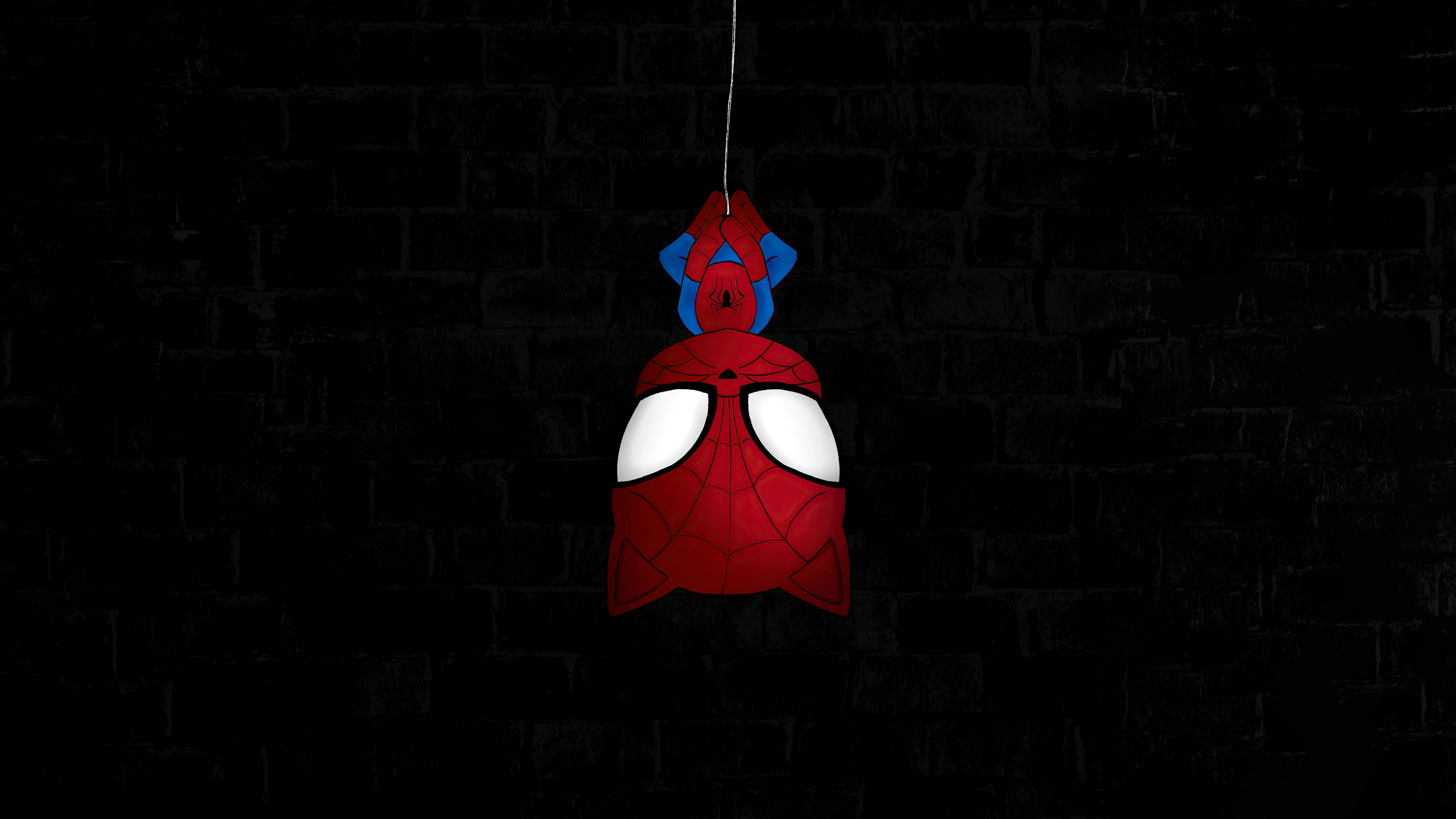 spiderman hanging dark 4k 1660481478