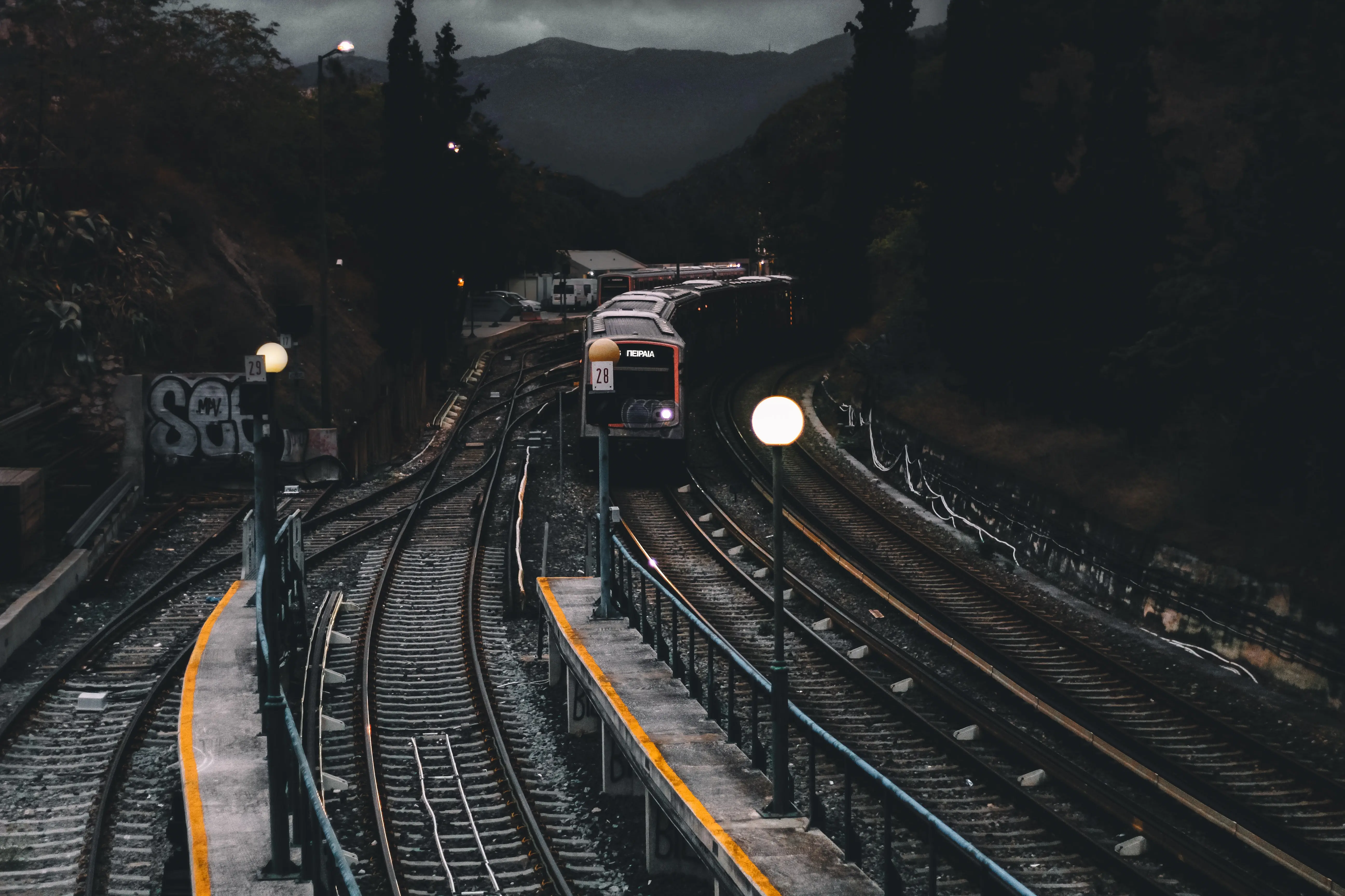 train railways dark evening photography 4k 1660850522