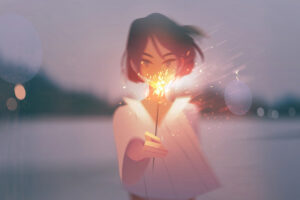 anime girl with firework 4k 1664119984