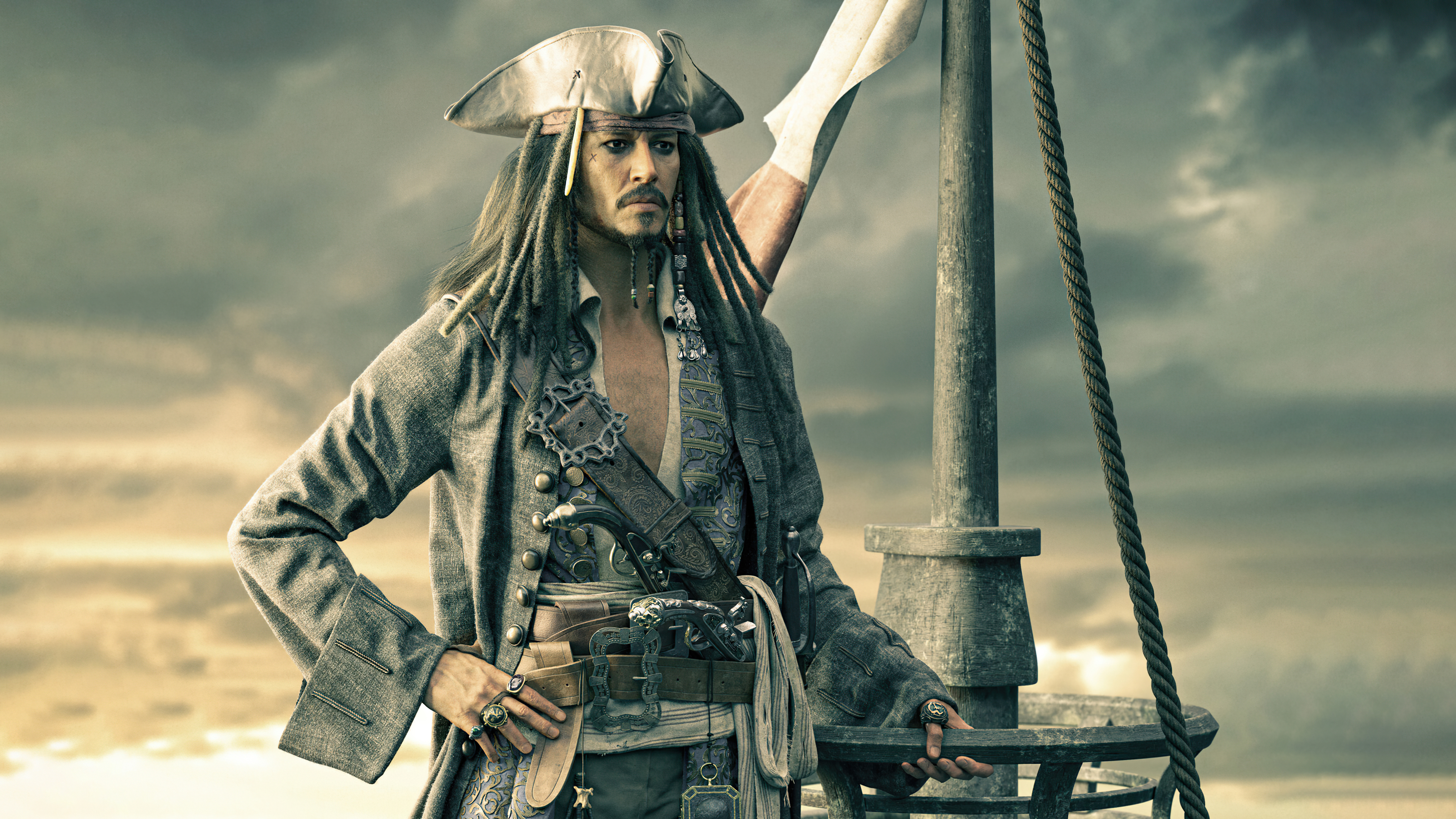 Jack Sparrow Sky Background 4K 5K HD Superheroes Wallpapers  HD Wallpapers   ID 102175