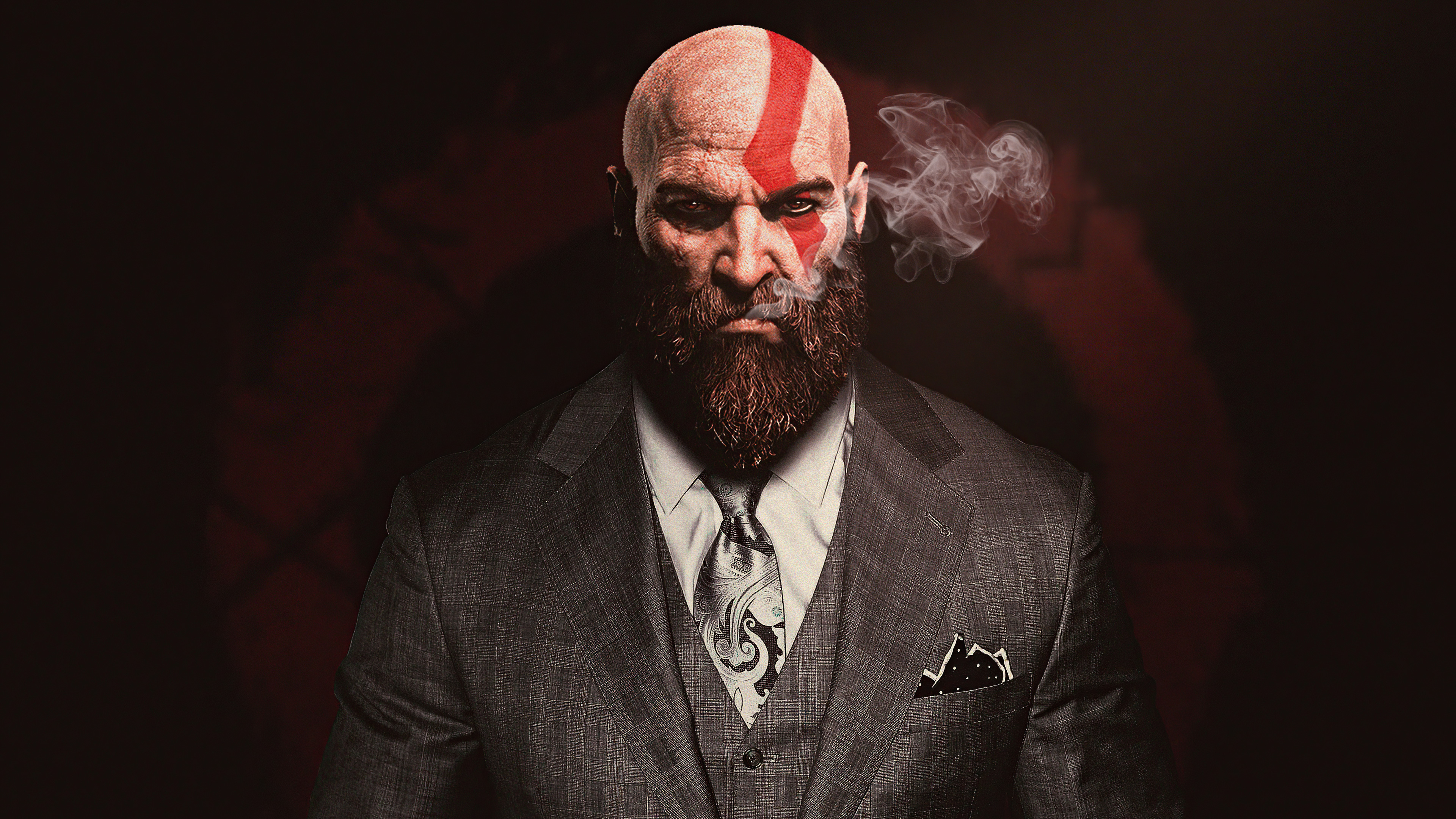 kratos god of war in suit 4k 1683824959