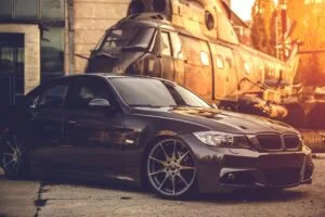 bmw e90 deep concave black helicopter 4k 1691828527