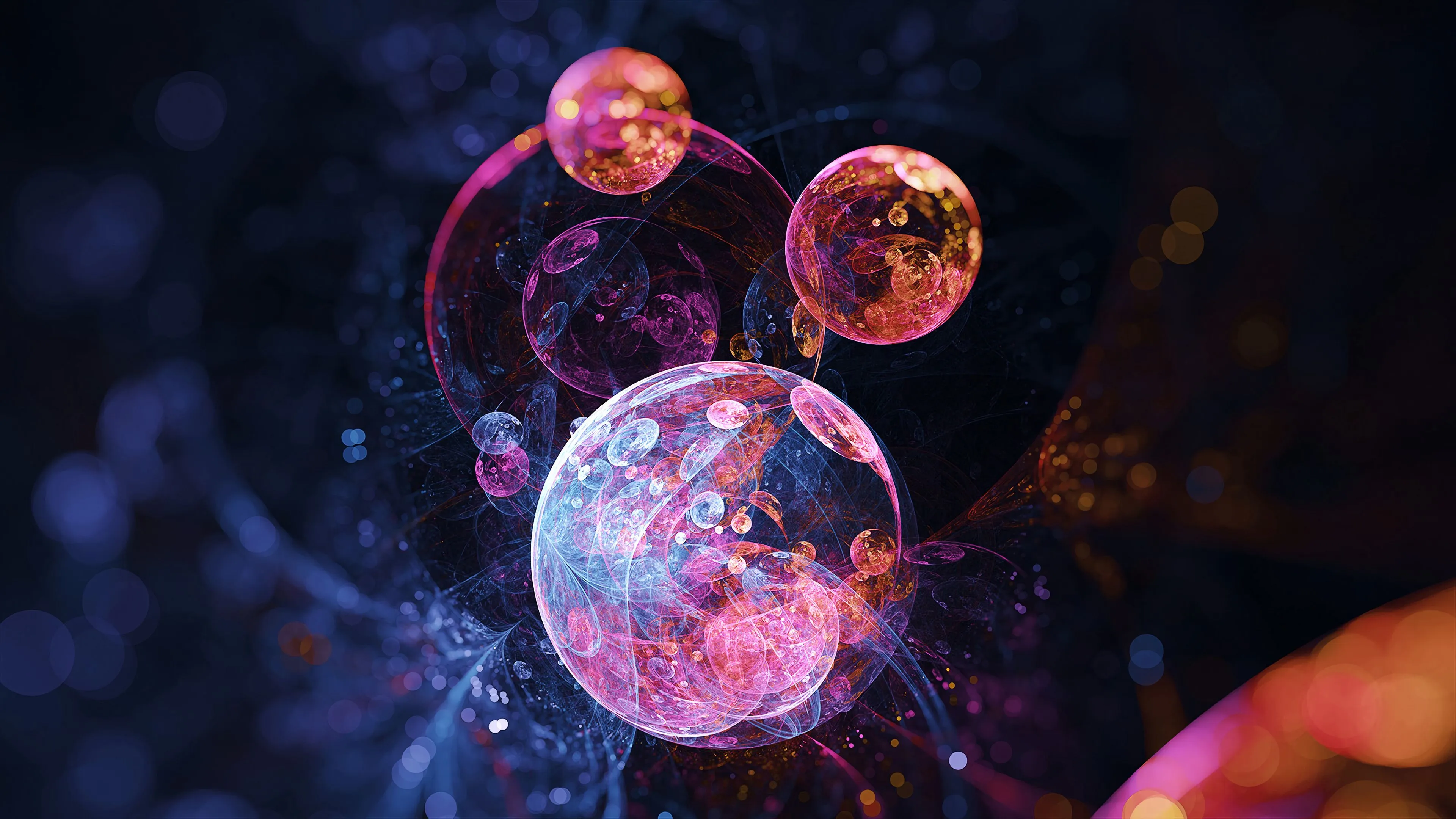bubbles circles colorful abstraction 4k 1691670468
