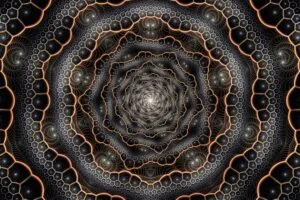 fractal funnel pattern abstraction brown 4k 1691589883