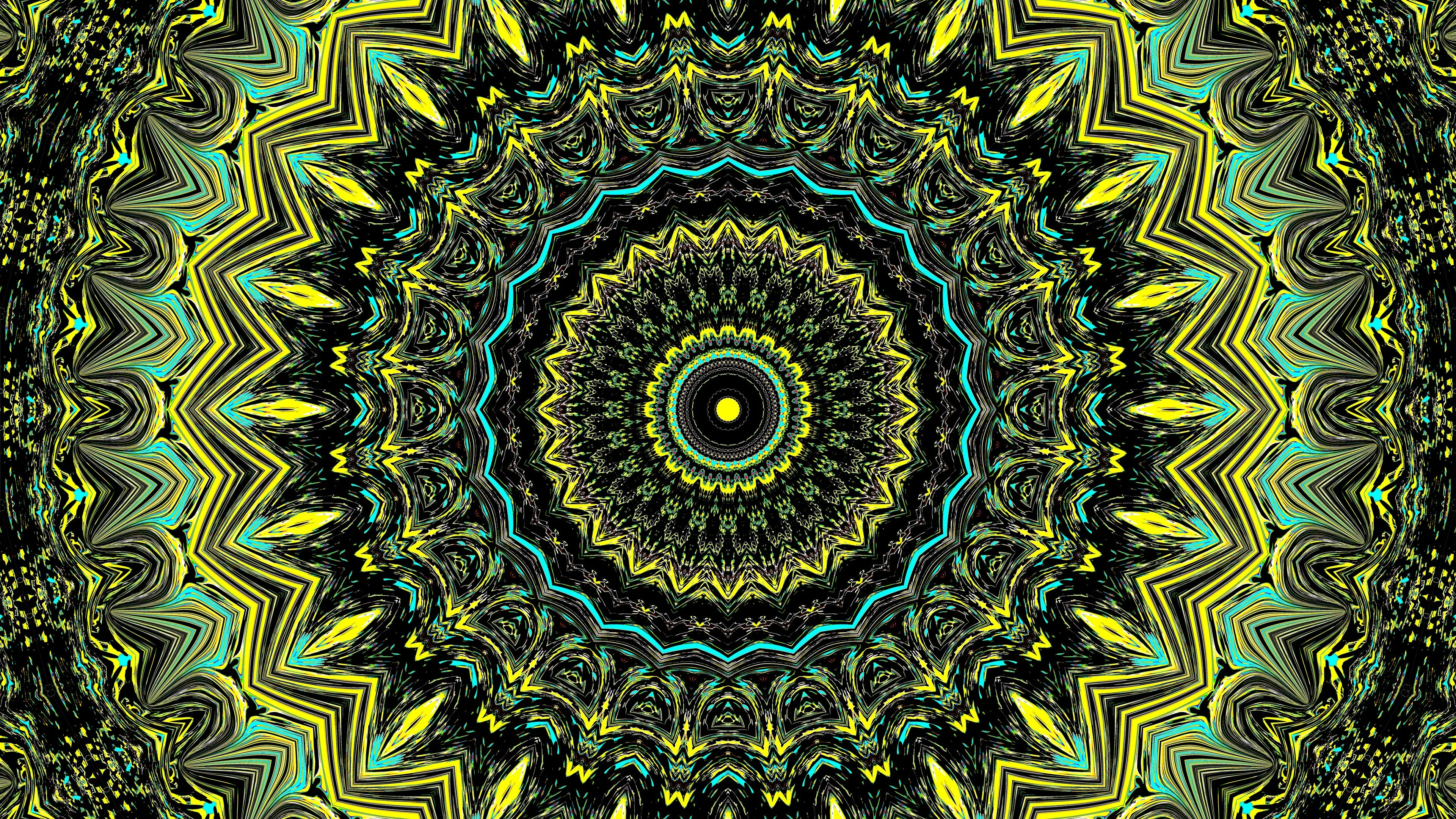 fractal pattern circles green abstraction 4k 1691589883