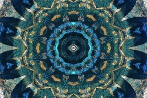 kaleidoscope fractal pattern abstraction blue 4k 1691756343
