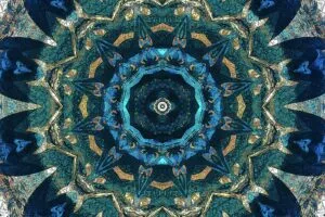 kaleidoscope fractal pattern abstraction blue 4k 1691756343