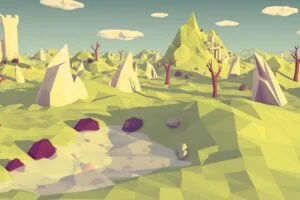 low poly polygon landscape abstraction 4k 1691589483