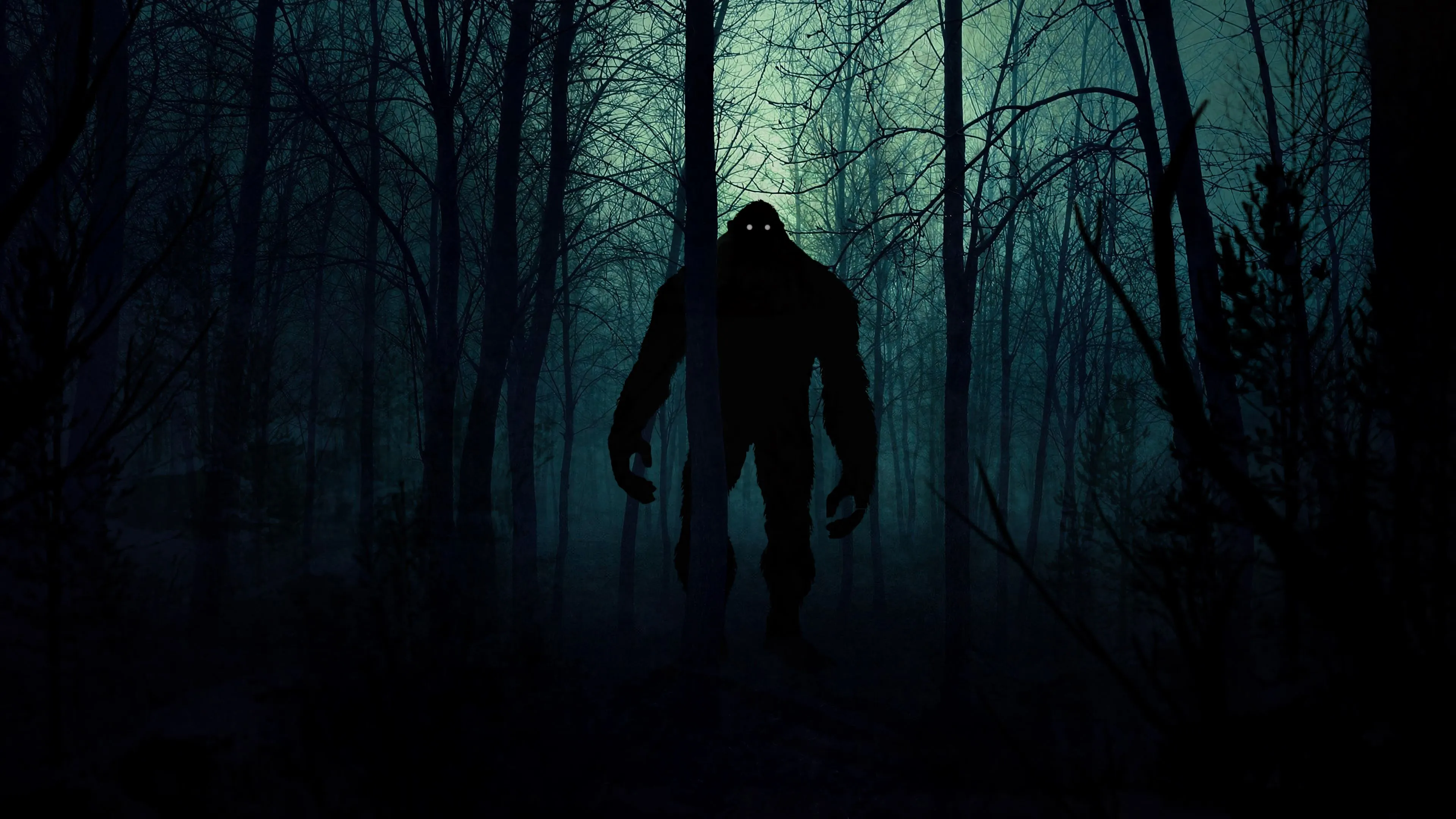 monster silhouette forest night art 4k 1691839434