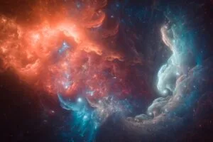 nebula glow stars space red blue 4k 1691575448