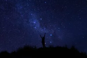 silhouette starry sky night dark 4k 1691849539