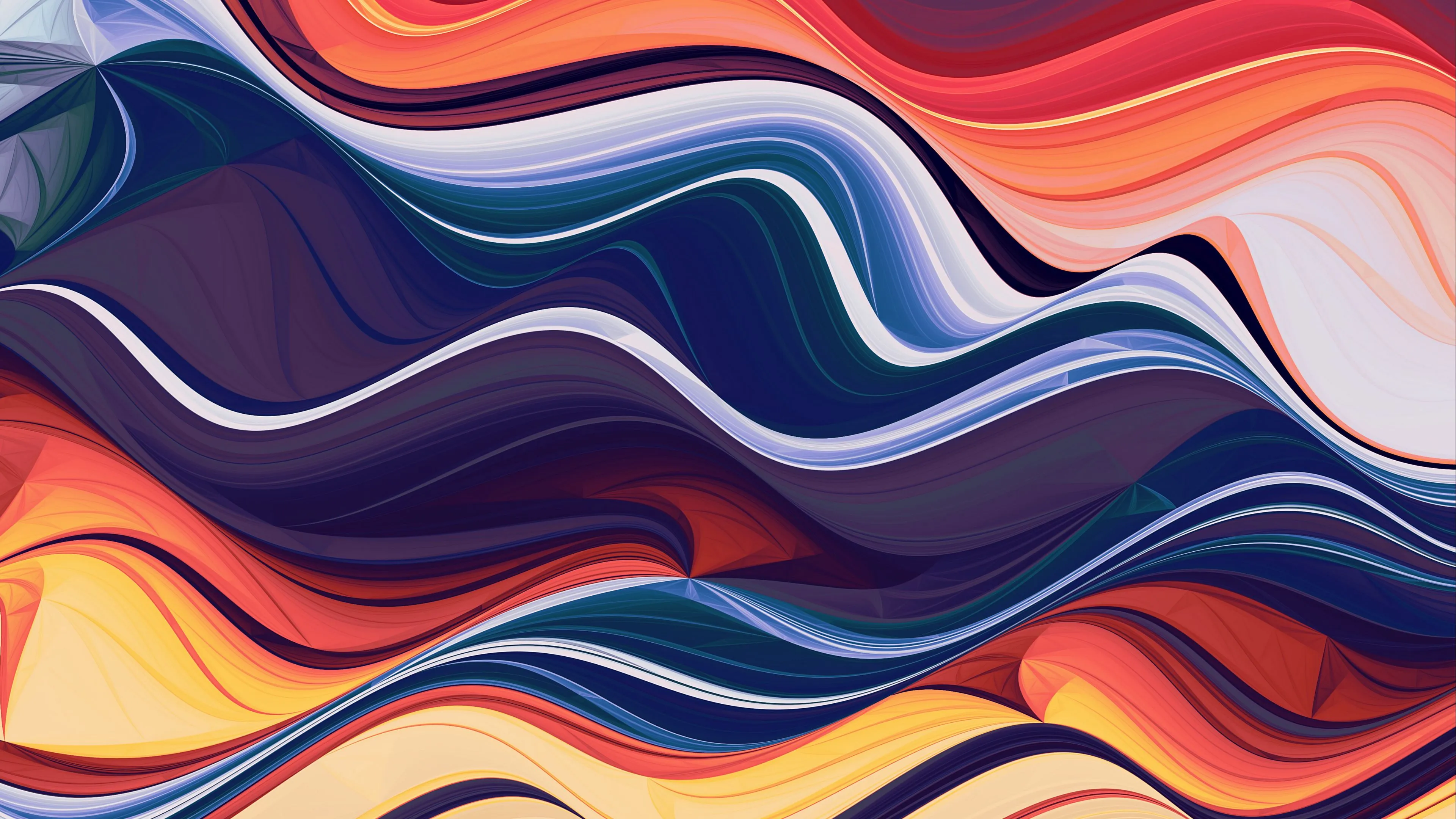 waves colorful abstraction lines 4k 1691589483