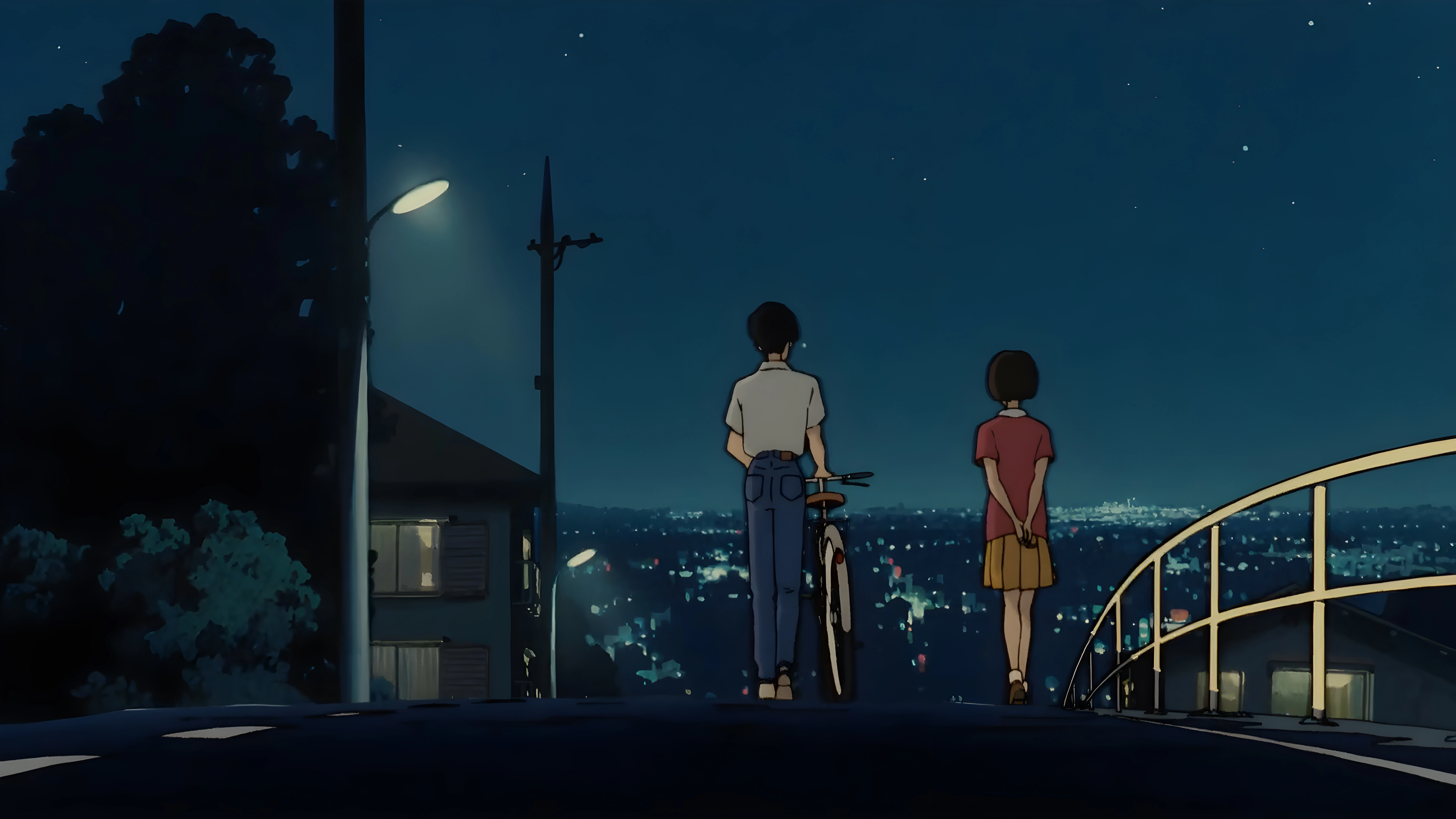 anime couple with bicycle 4k 1696019322