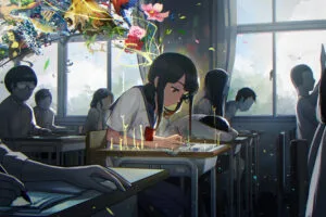 anime girl in art class 4k 1696063981