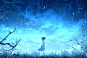 anime girl night rain 1696930497