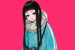 anime girl winter minimal 1696923219