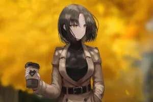 anime girl with coffee mug 4k 1696363594