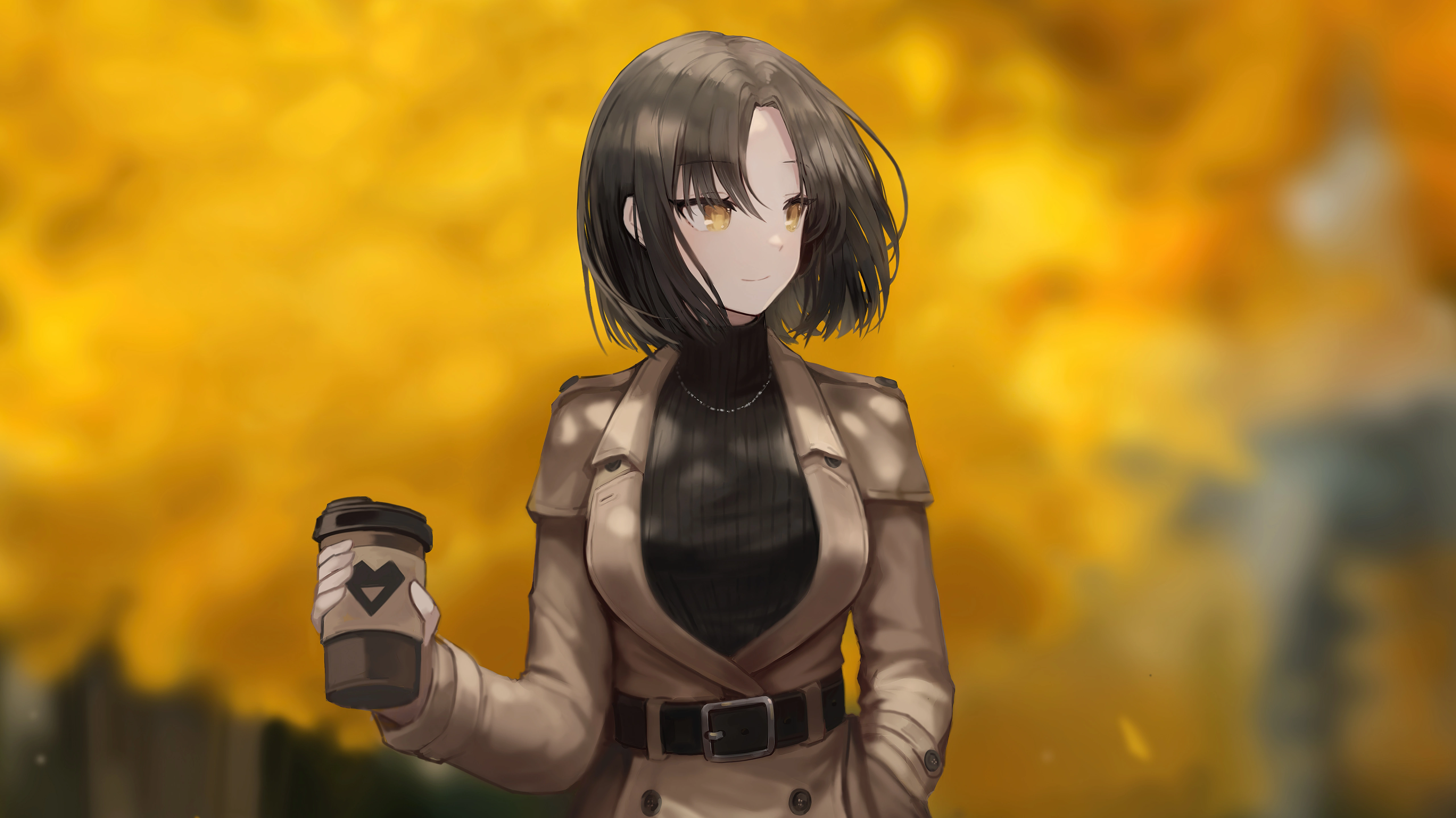 anime girl with coffee mug 4k 1696363594
